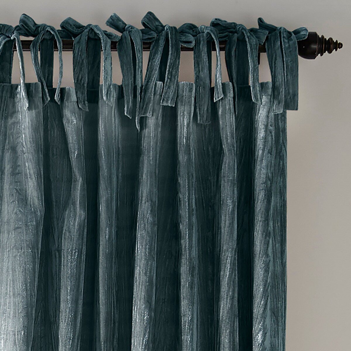 Korena Tie-Top Crushed Velvet Window Curtain