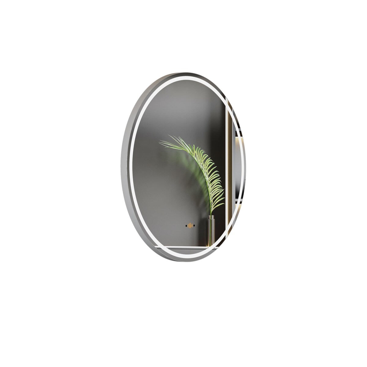 Round Smart LED Bathroom Mirror, 24''/30''/36'' Lighted Wall Mounted Vanity Mirror, Anti-fog, Frameless,Three Color, Dimmable