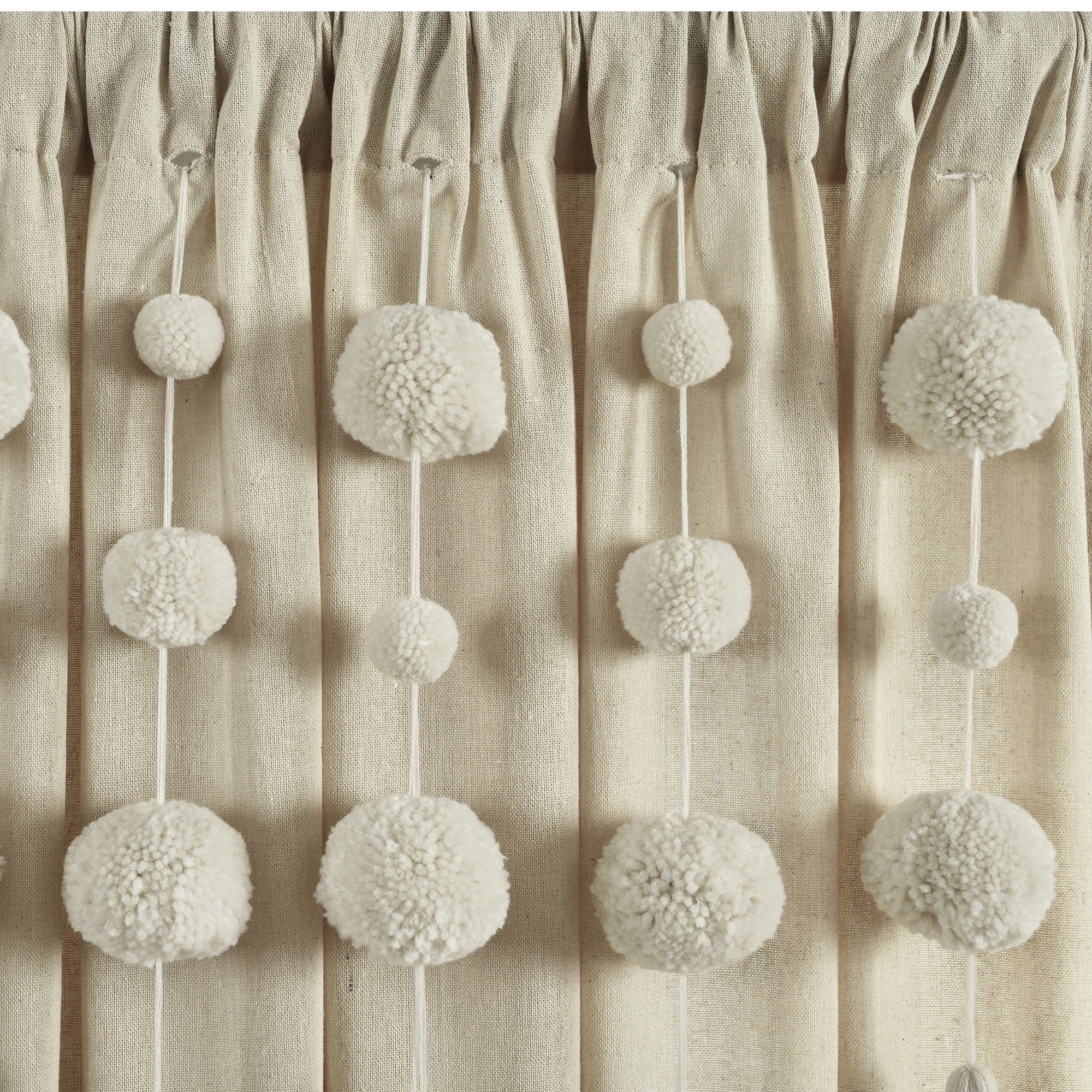 Lush Decor Boho Pom Pom Tassel Linen Window Curtain Panel (Single)