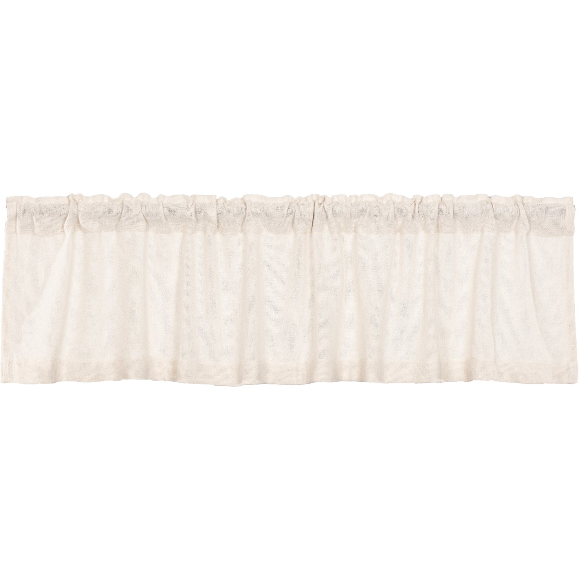 Farmhouse Kitchen Curtains VHC Cotton Burlap Valance Rod Pocket Solid Color