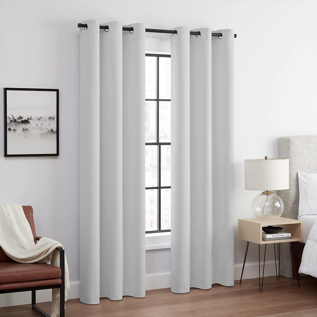 Eclipse Aldera Solid Tripleweave Thermal Blackout Grommet Curtains (2 Panels)