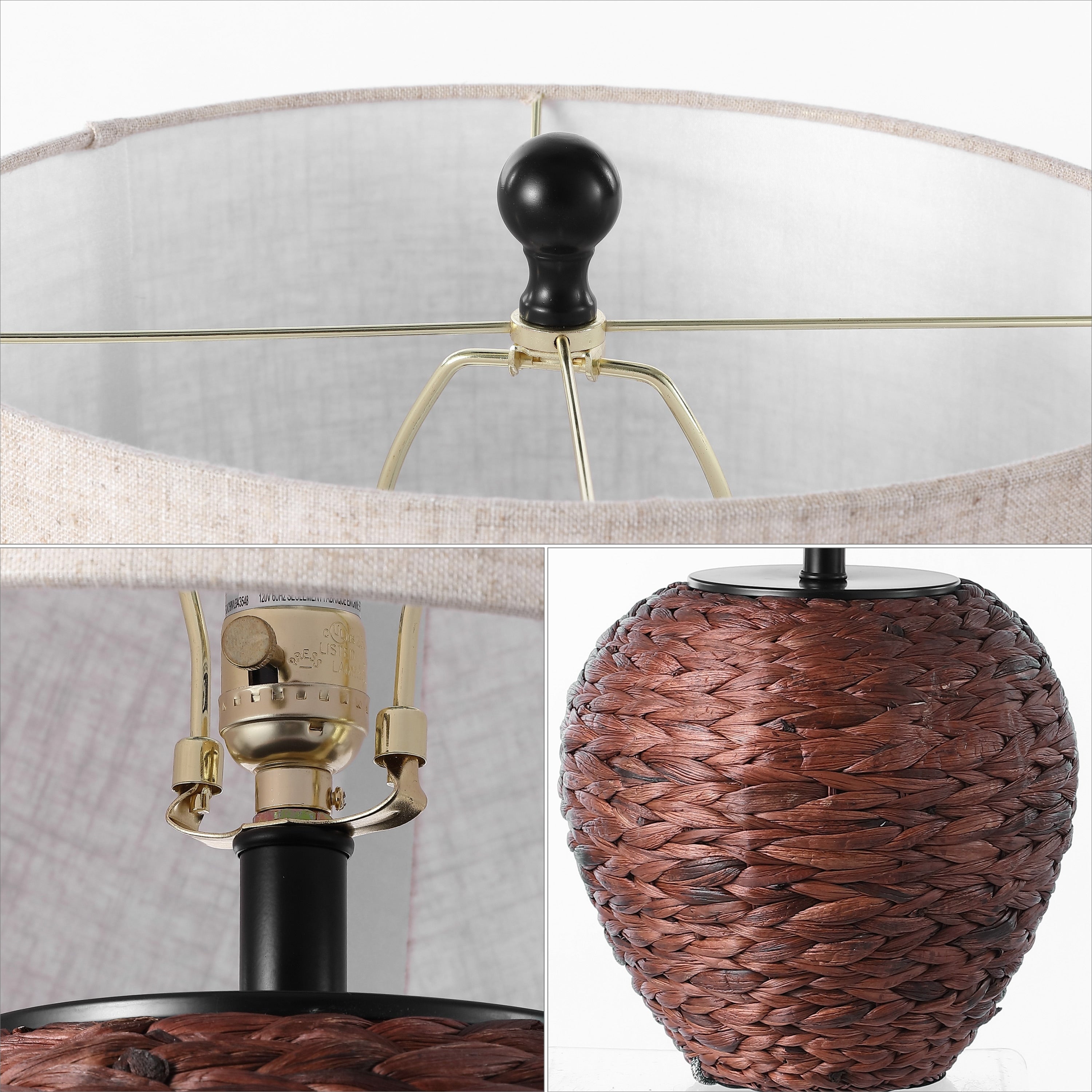 Elicia 24.5 Banana Leaf Basket LED Table Lamp, by JONATHAN Y