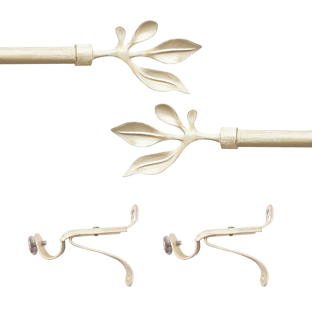 Metallo Atrium Cream/Gold Decorative Rod & Finial 28-160 Inch