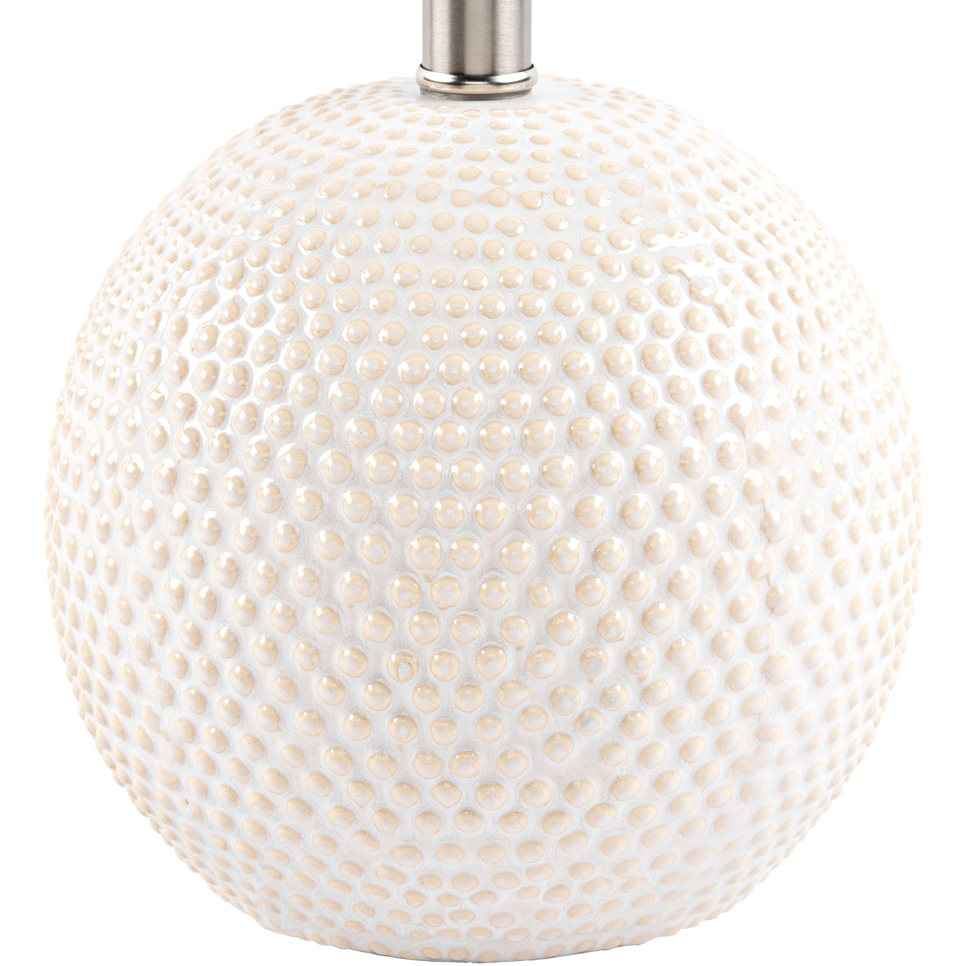 Livabliss Moyra Beige Hobnail Ceramic Table Lamp