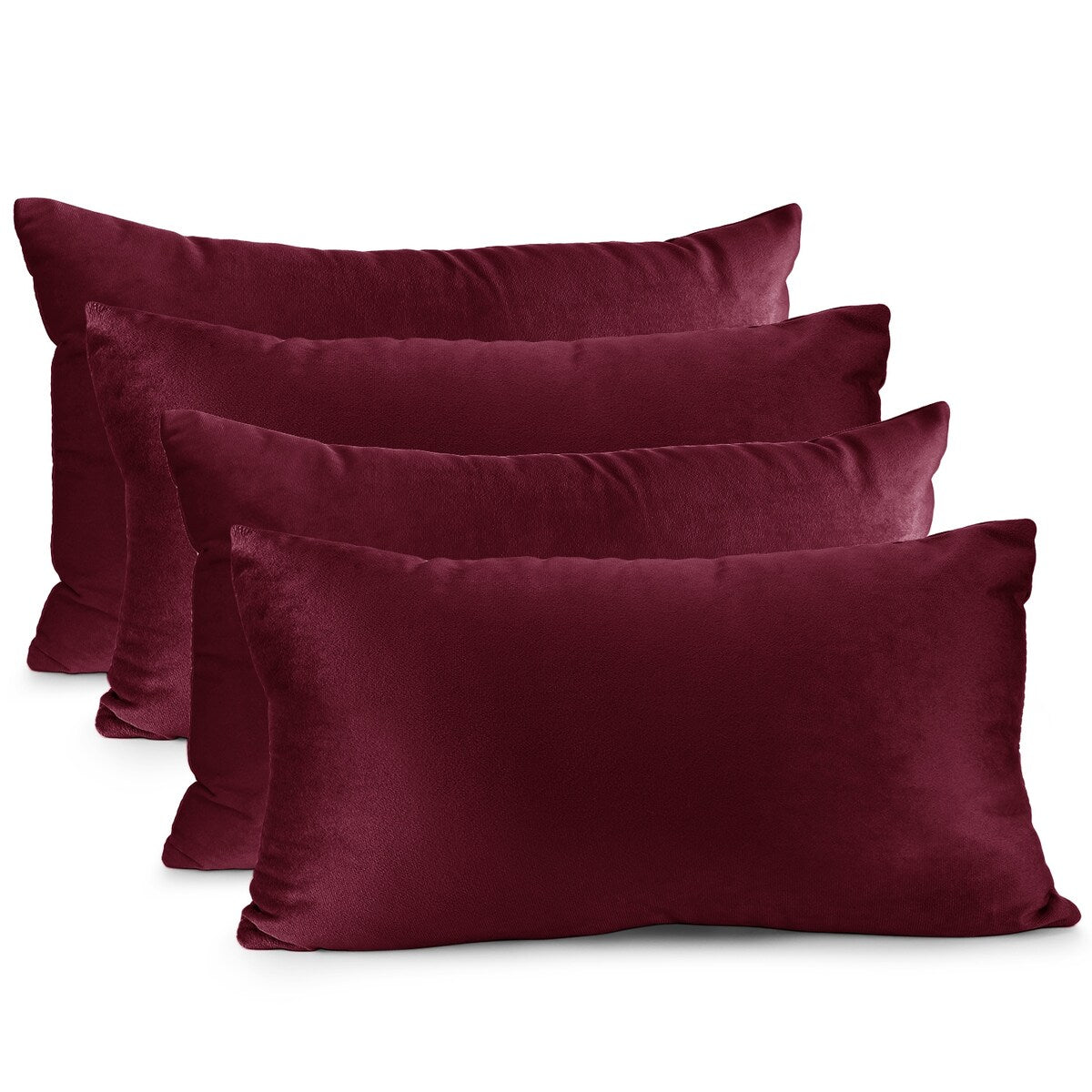 Nestl Solid Microfiber Soft Velvet Throw Pillow Cover (Set of 4)