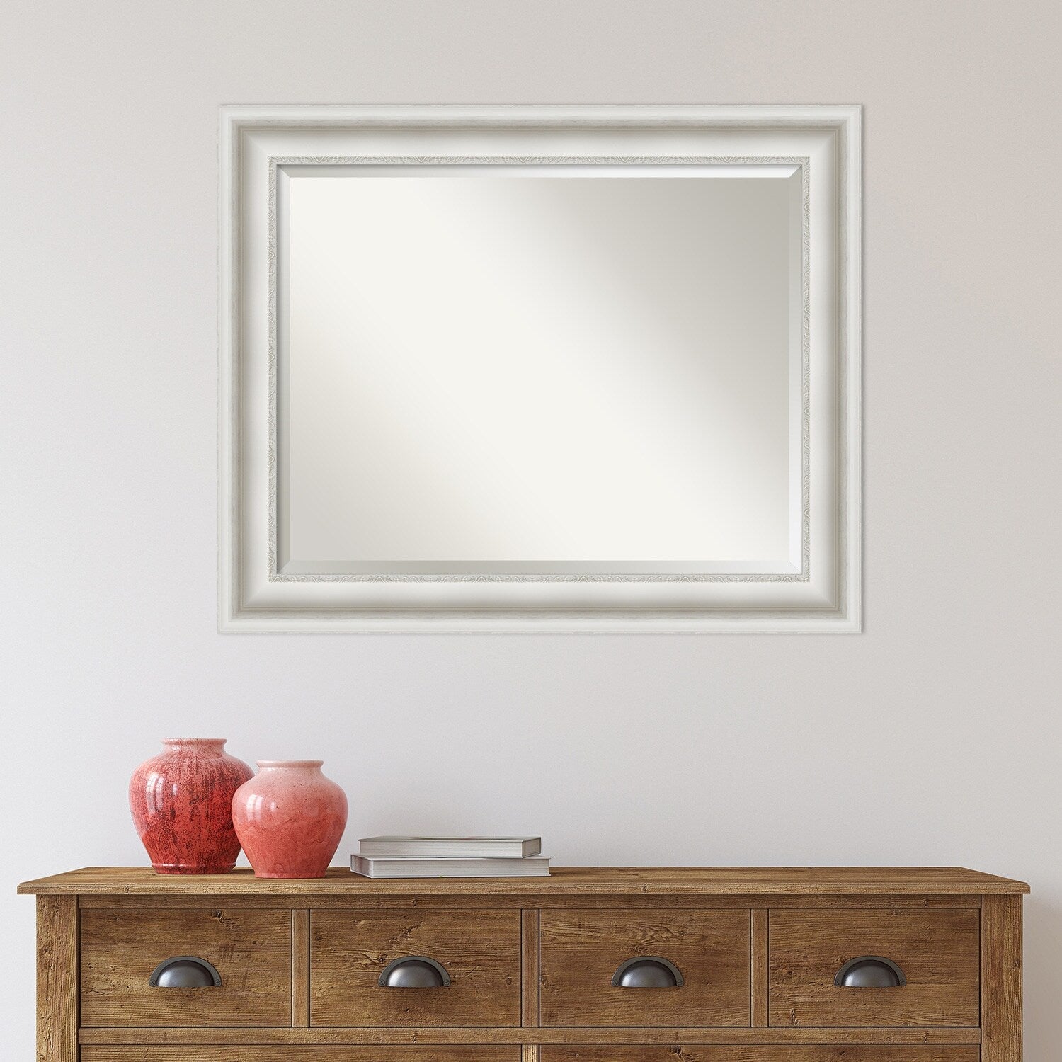 Beveled Bathroom Wall Mirror - Parlor White Frame