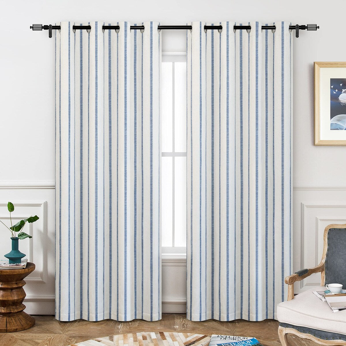 DriftAway Farmhouse Linen Blend Blackout Curtains