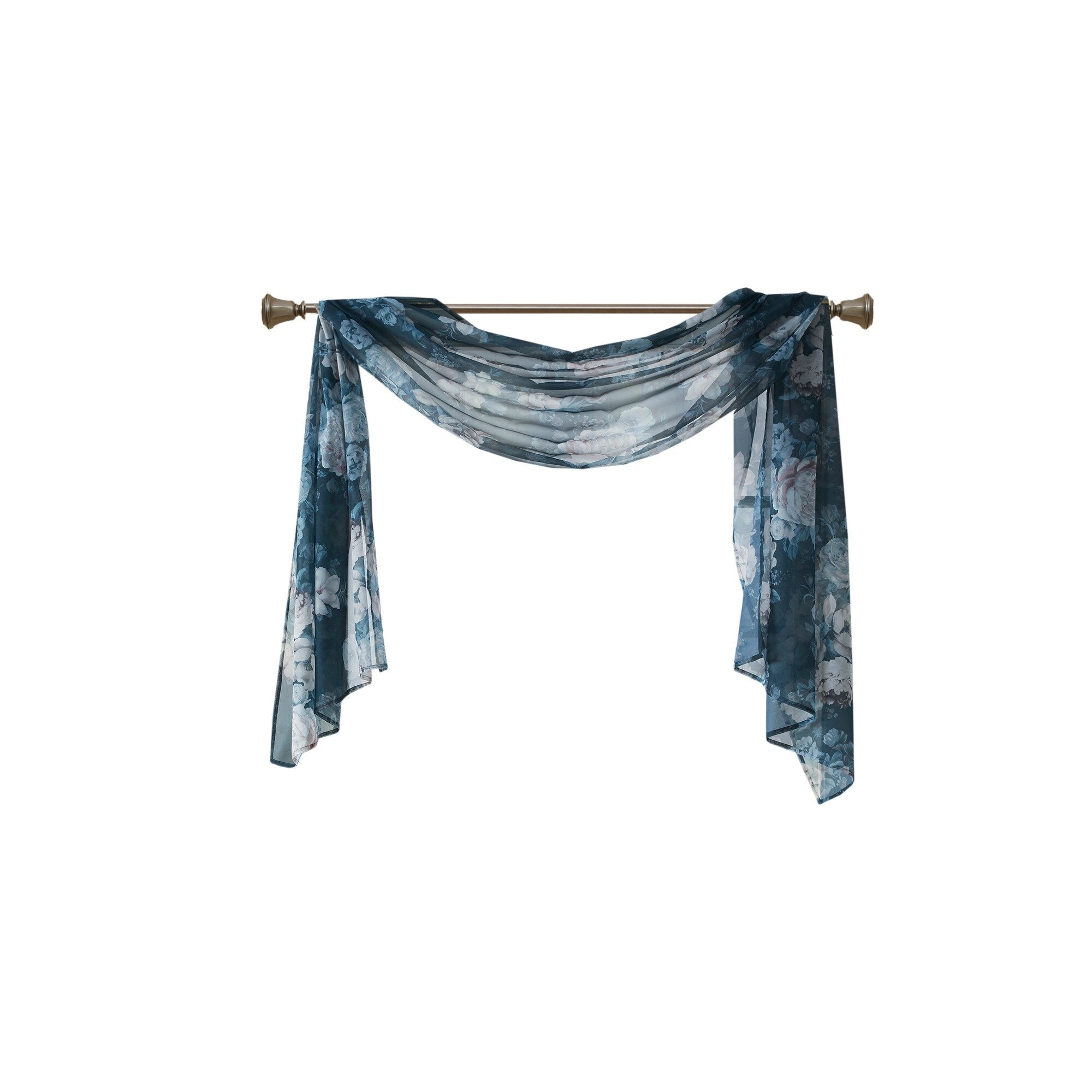 Madison Park Abelia Printed Floral Voile Sheer Scarf