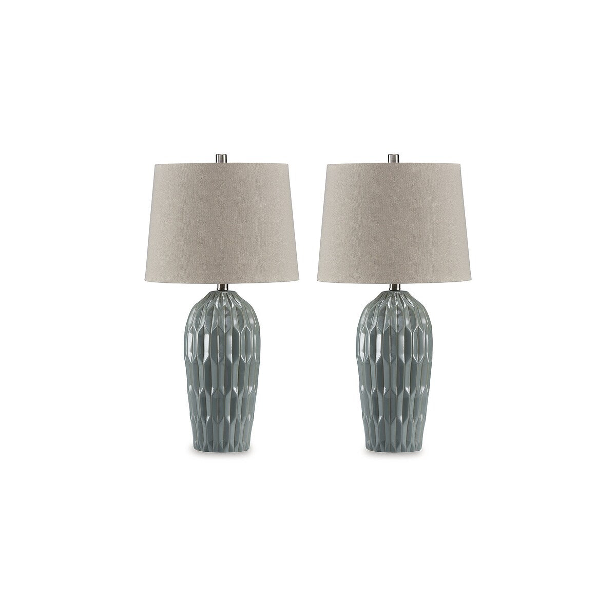 Signature Design by Ashley Hadbury Blue Table Lamp (Set of 2) - 14 W x 14 D x 26.75 H