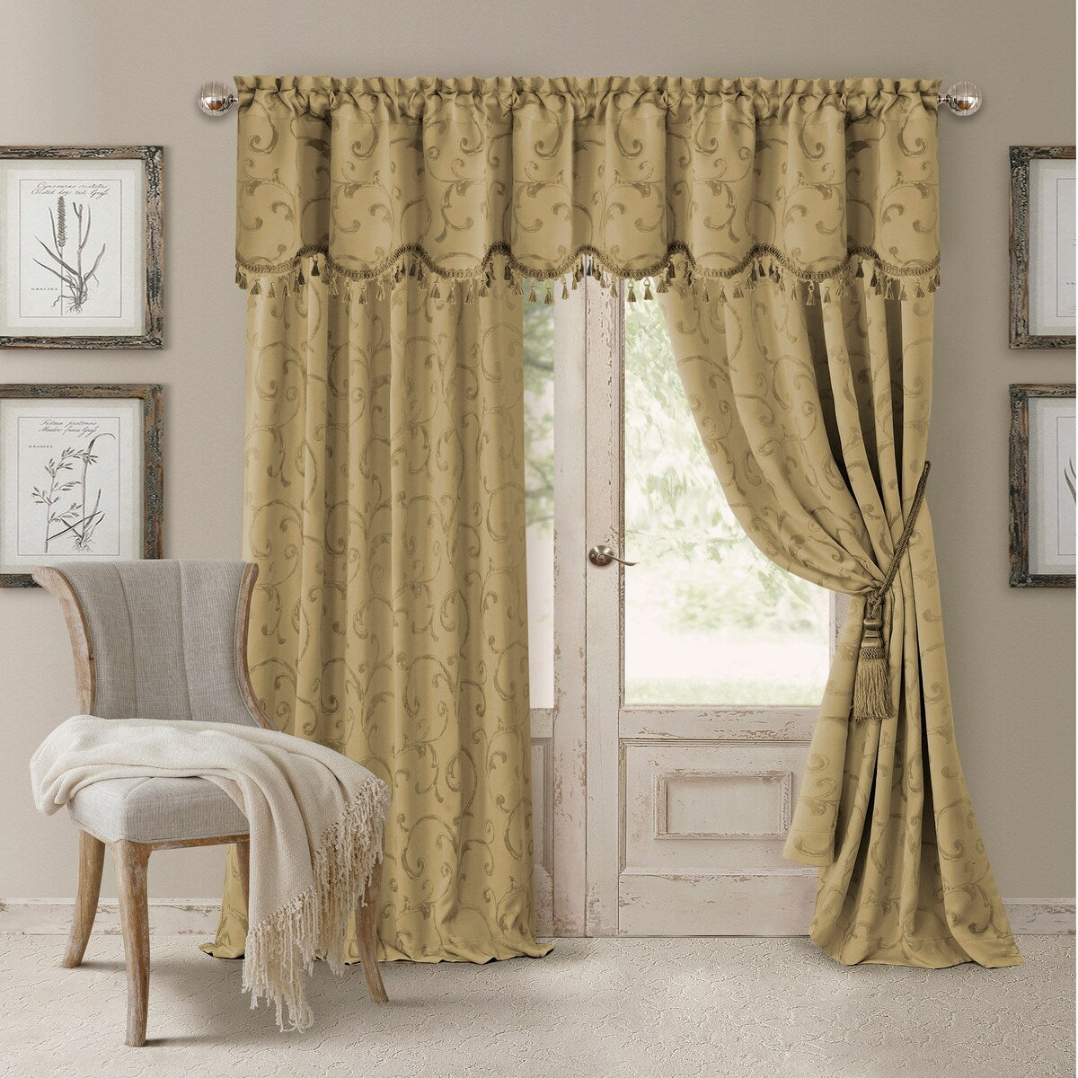 Elrene Mia Jacquard Blackout Curtain Panel