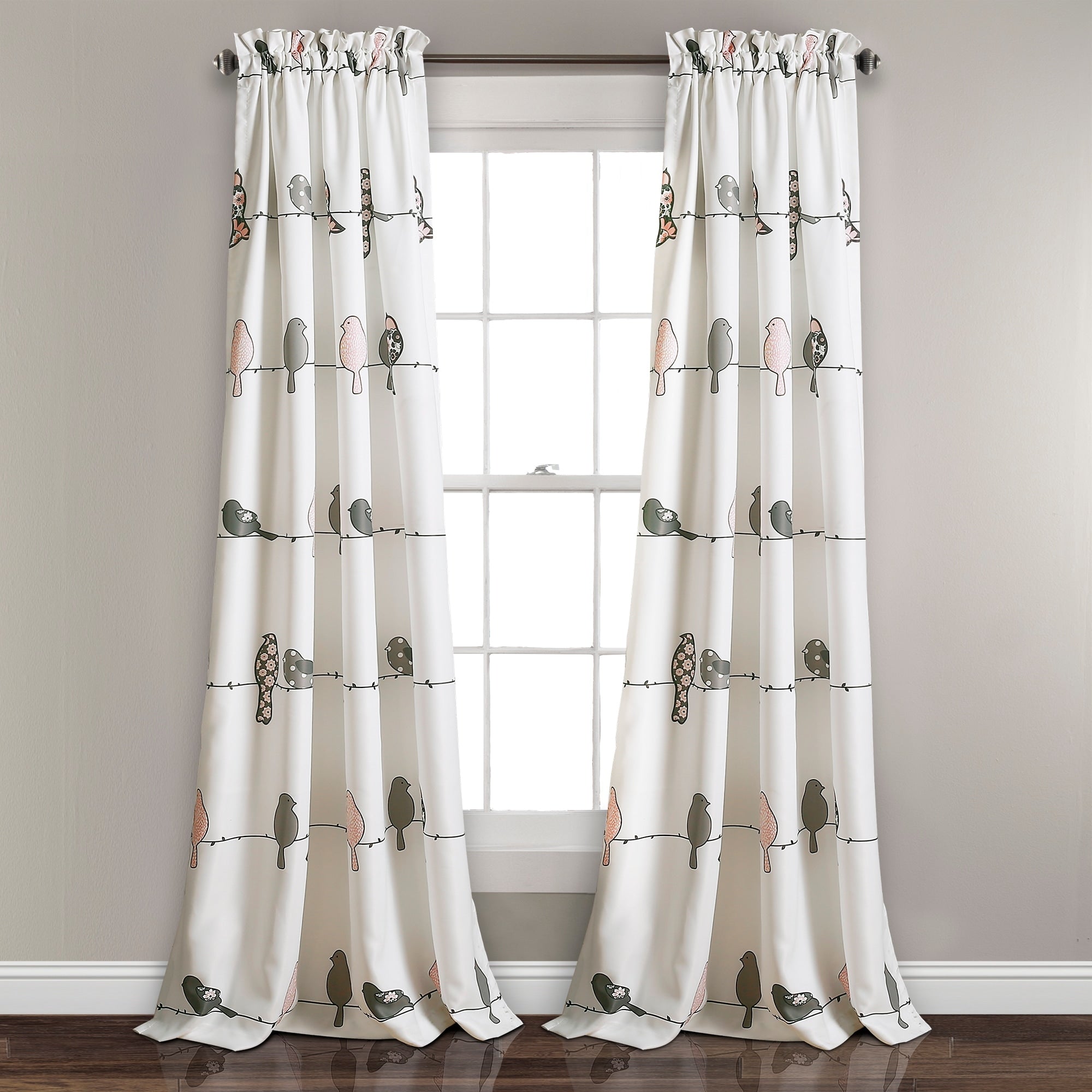 Lush Decor Rowley Birds Room Darkening Curtain Panel Pair