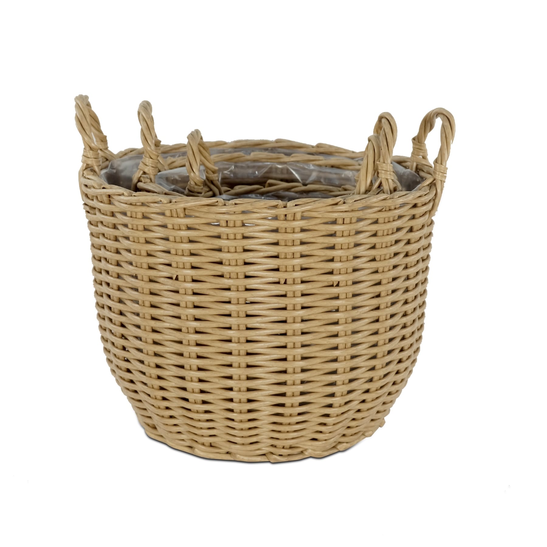 DTY Signature 3-Pack Wicker Multi-purposes Basket with handle - Planter basket