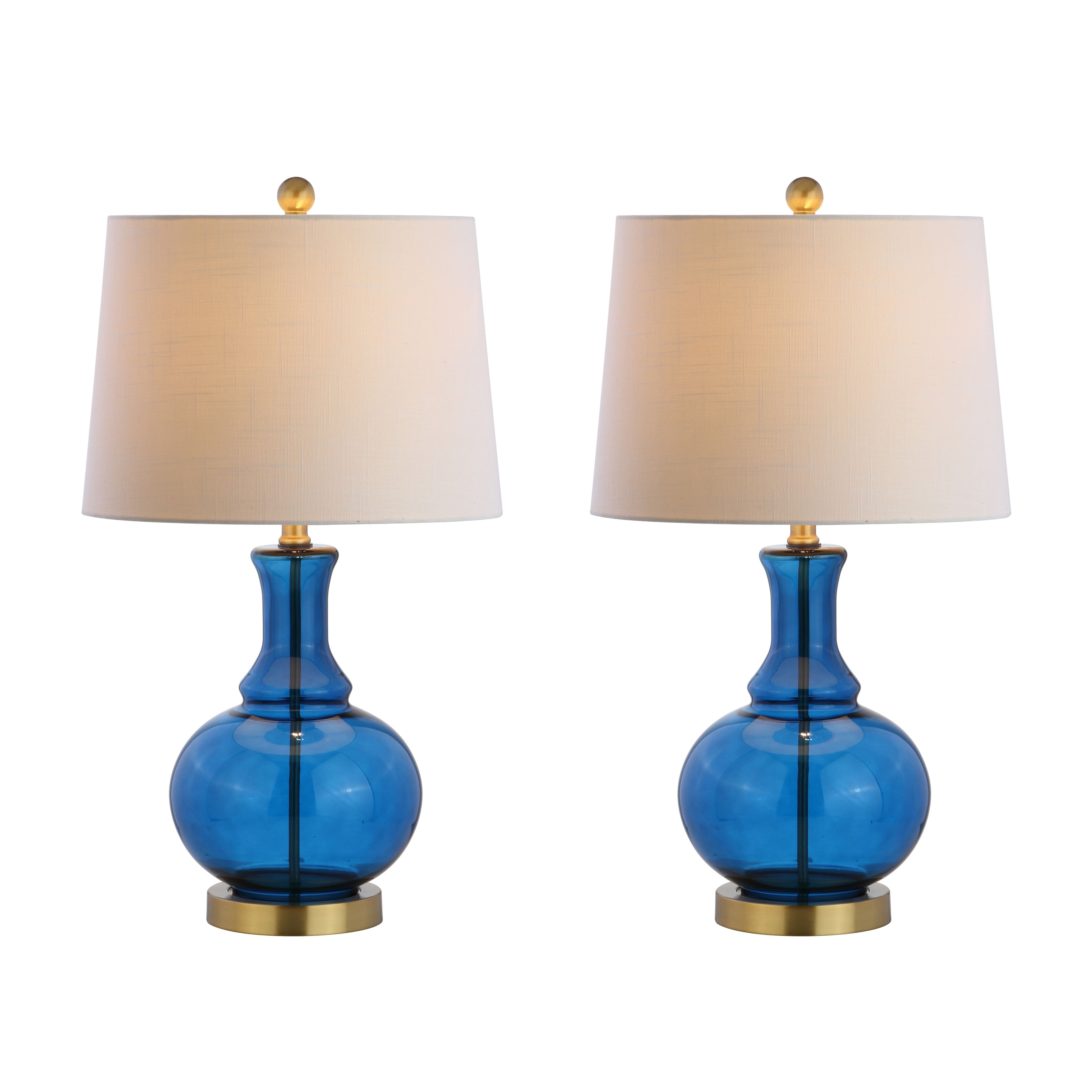 Edward 25 Glass LED Table Lamp, Mercury Silver/Brass Gold (Set of 2) by JONATHAN Y