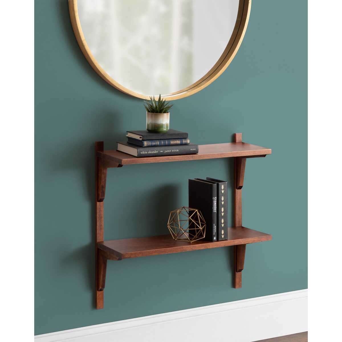 Kate and Laurel Meridien Mid-Century Wall Shelves - 24x8x24