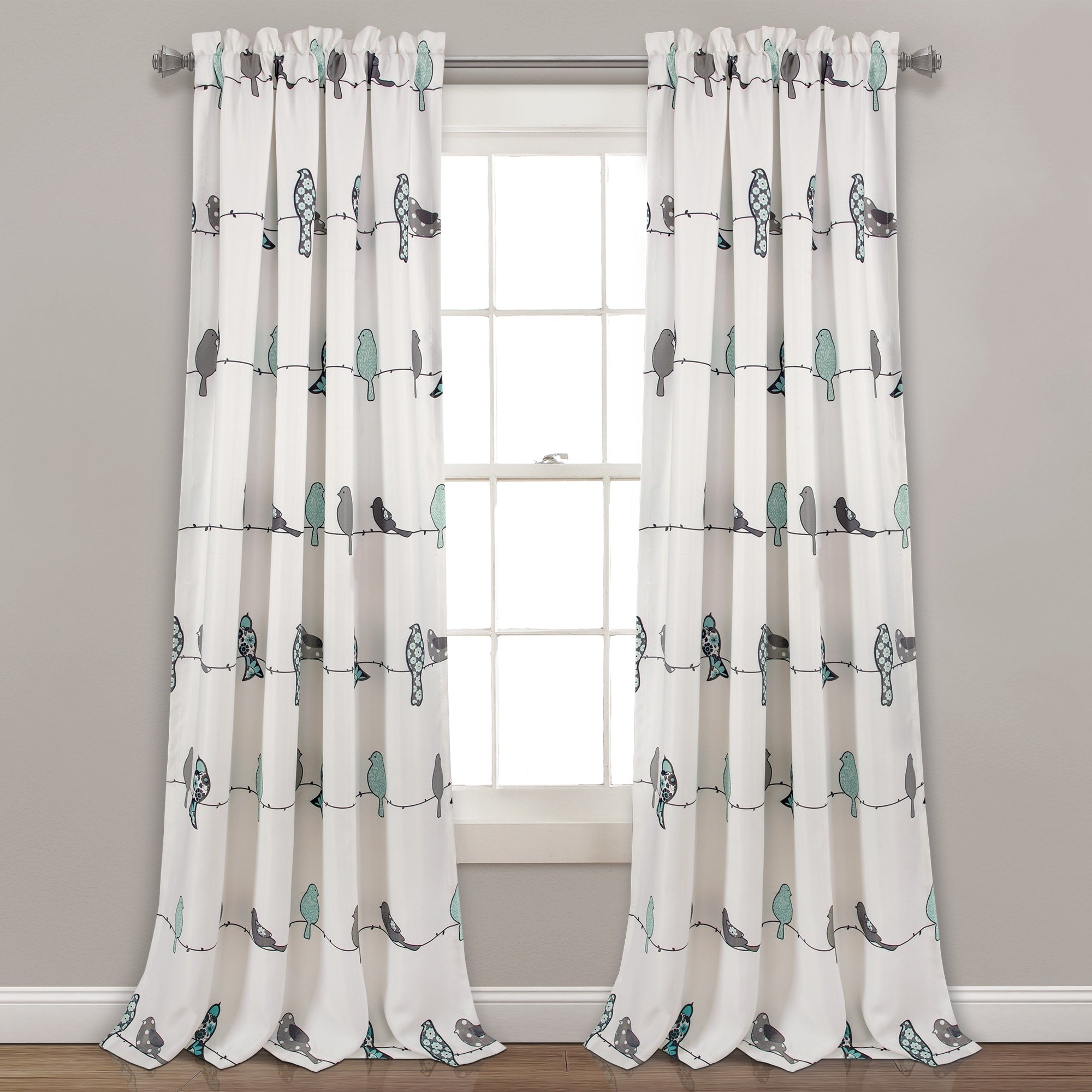 Lush Decor Rowley Birds Room Darkening Curtain Panel Pair