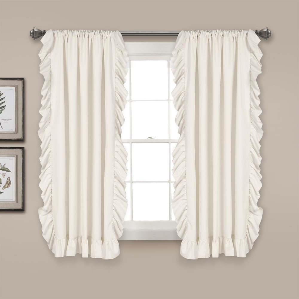 The Gray Barn Gila Ruffled Edge Curtain Panel Pair