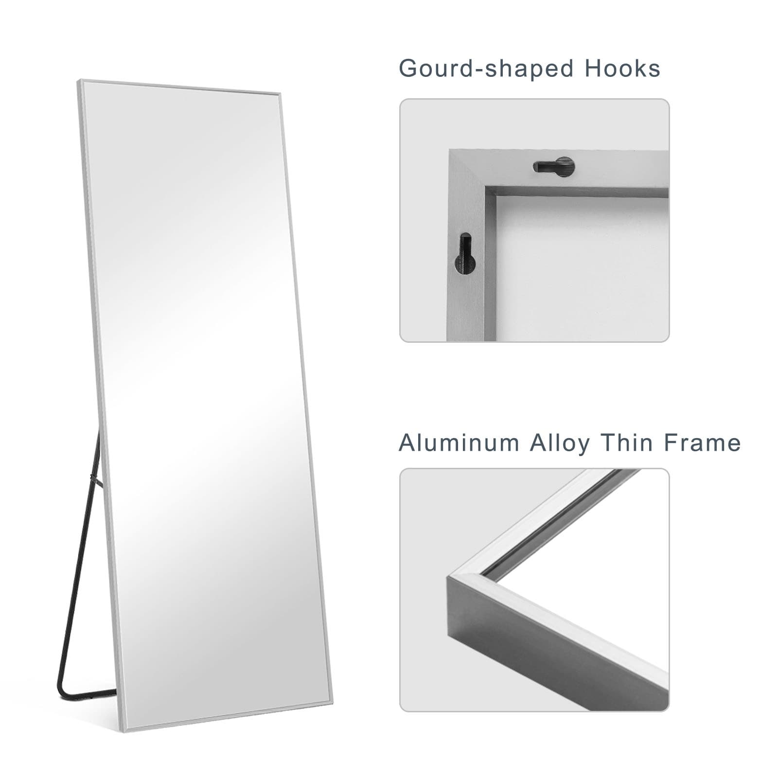 Aluminum Alloy Full Length Floor Mirror