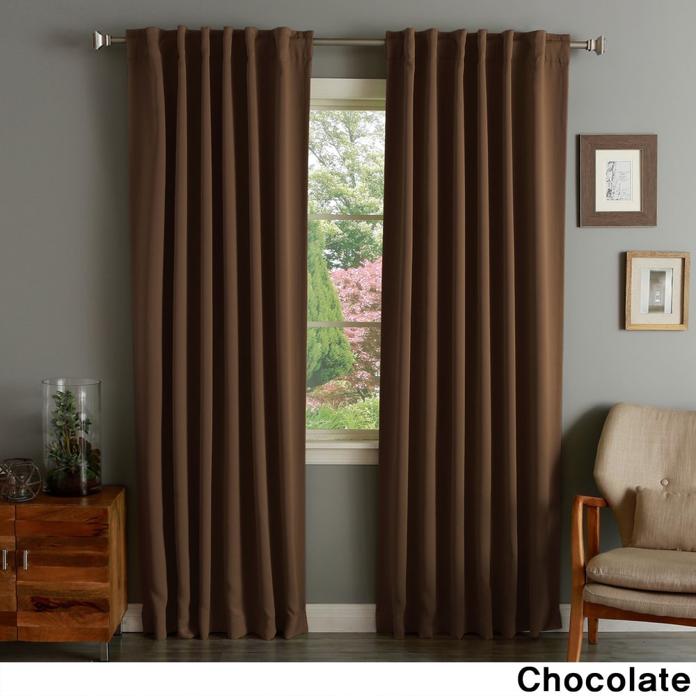 Aurora Home Solid Thermal Insulated 108-inch Blackout Curtain Panel Pair - 52 X 108 - 52 X 108