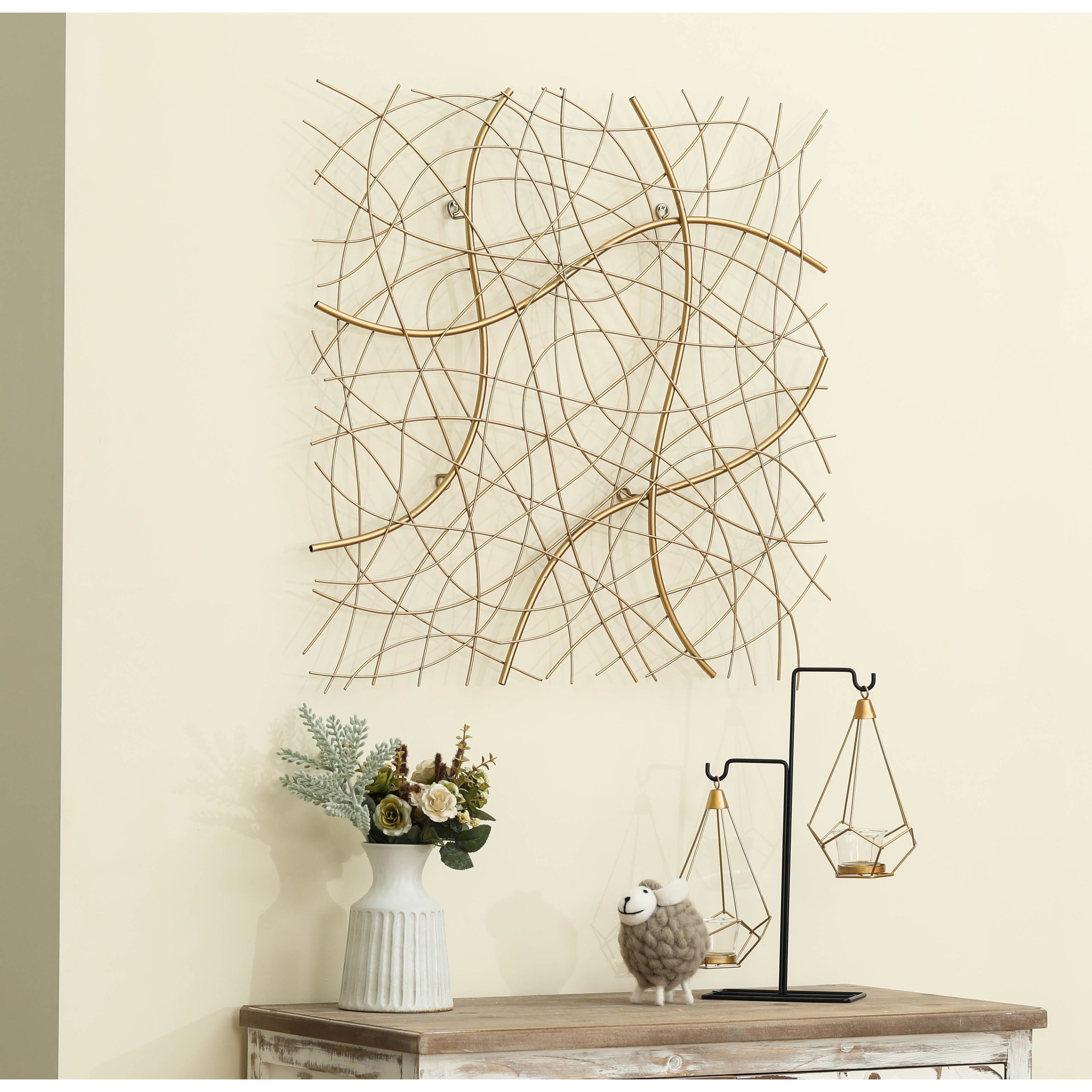 Gold Abstract Metal Modern Wall Art Decoration