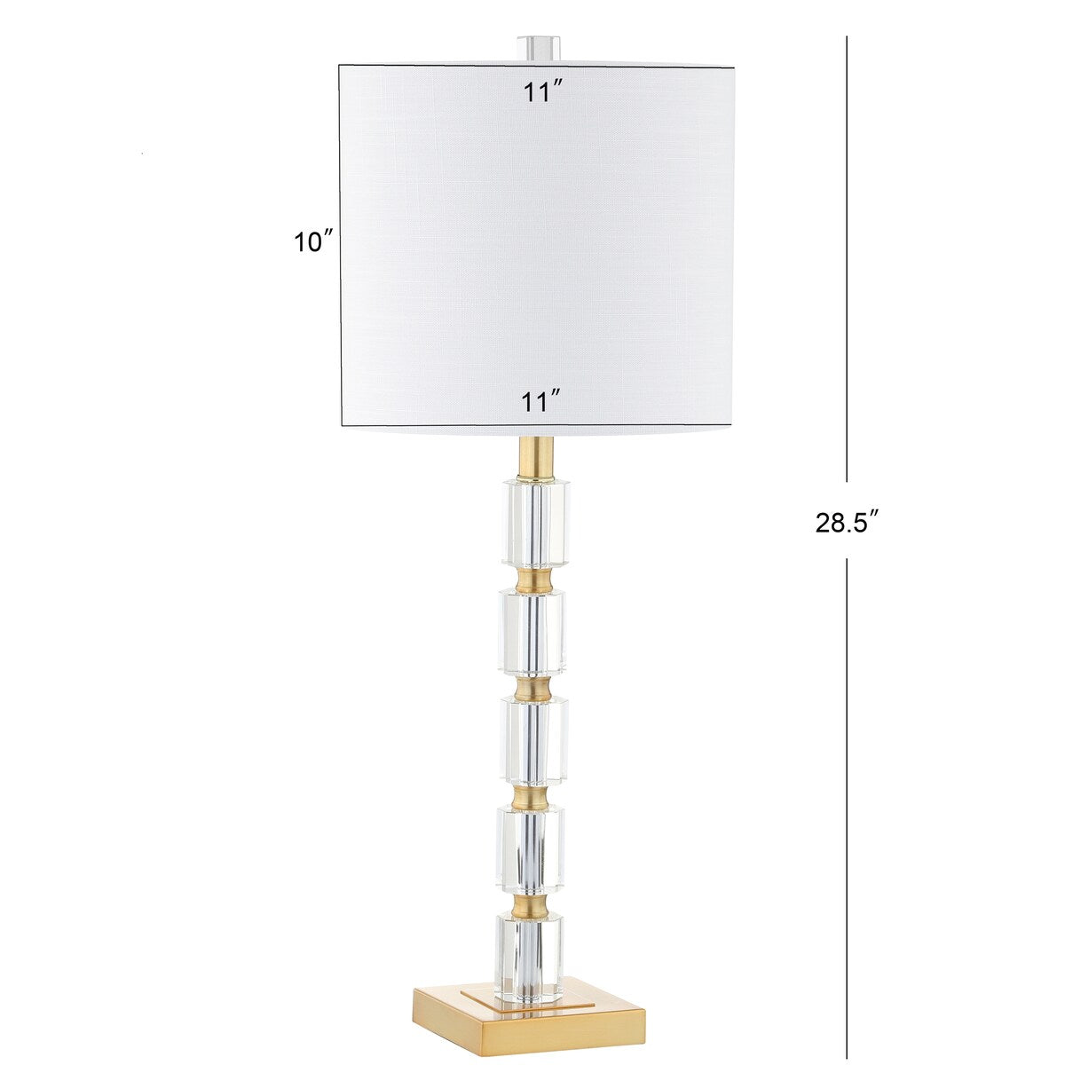 Nala 28.5 Crystal LED Table Lamp, Clear/Brass (Set of 2) by JONATHAN Y