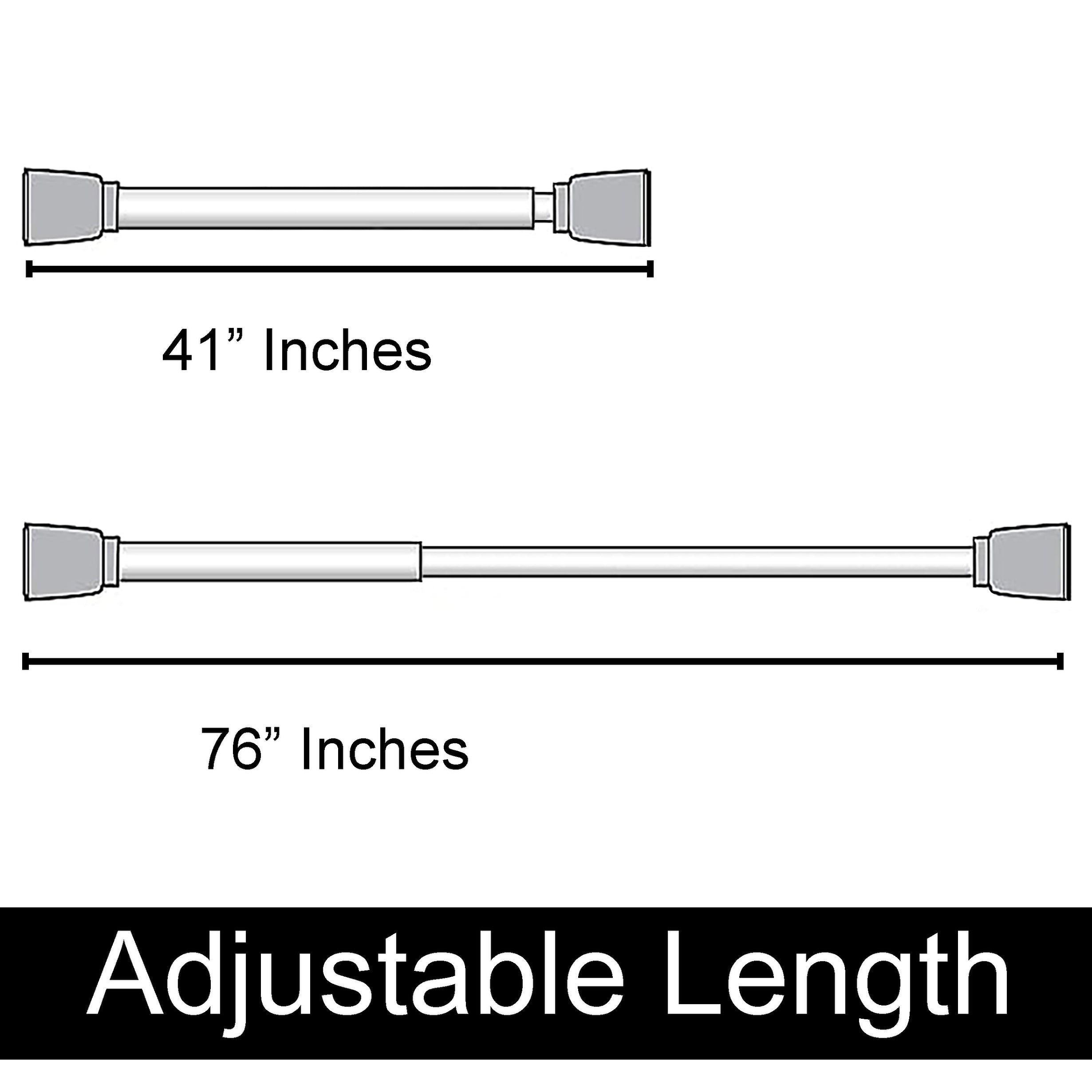 White Adjustable Spring Tension Curtain Rod Heavy Duty Anti-slip