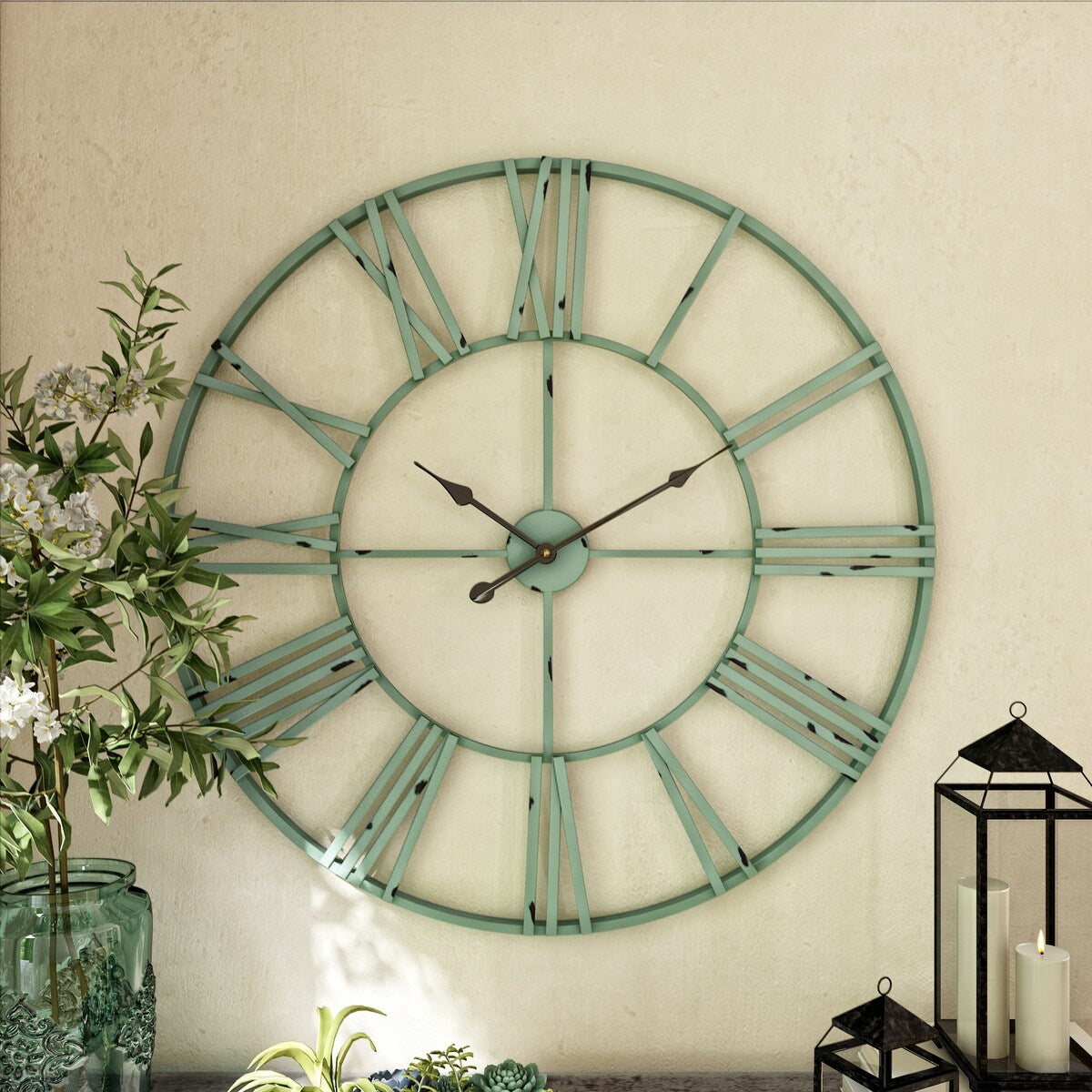 Solange Round Metal Wall Clock