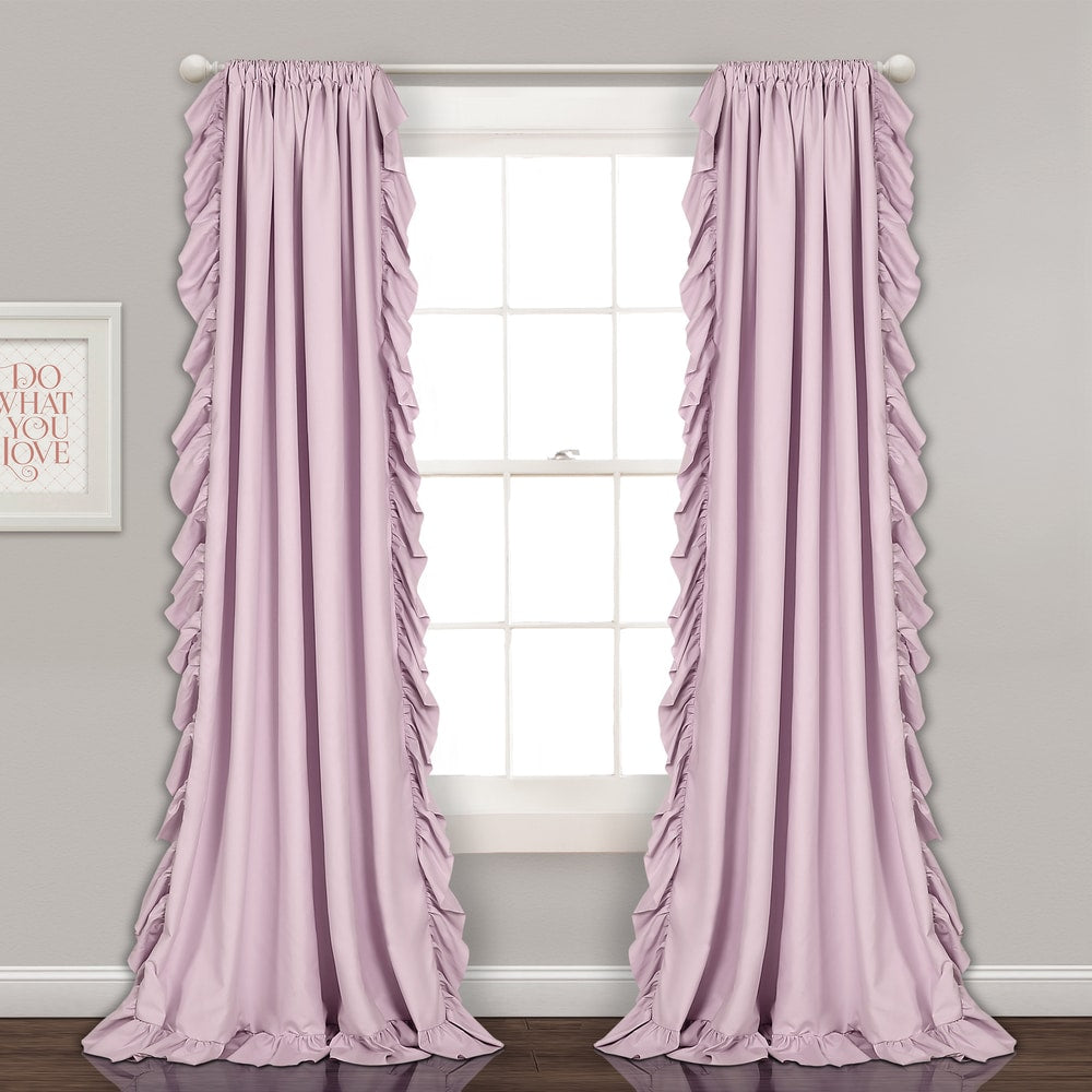 The Gray Barn Gila Ruffled Edge Curtain Panel Pair