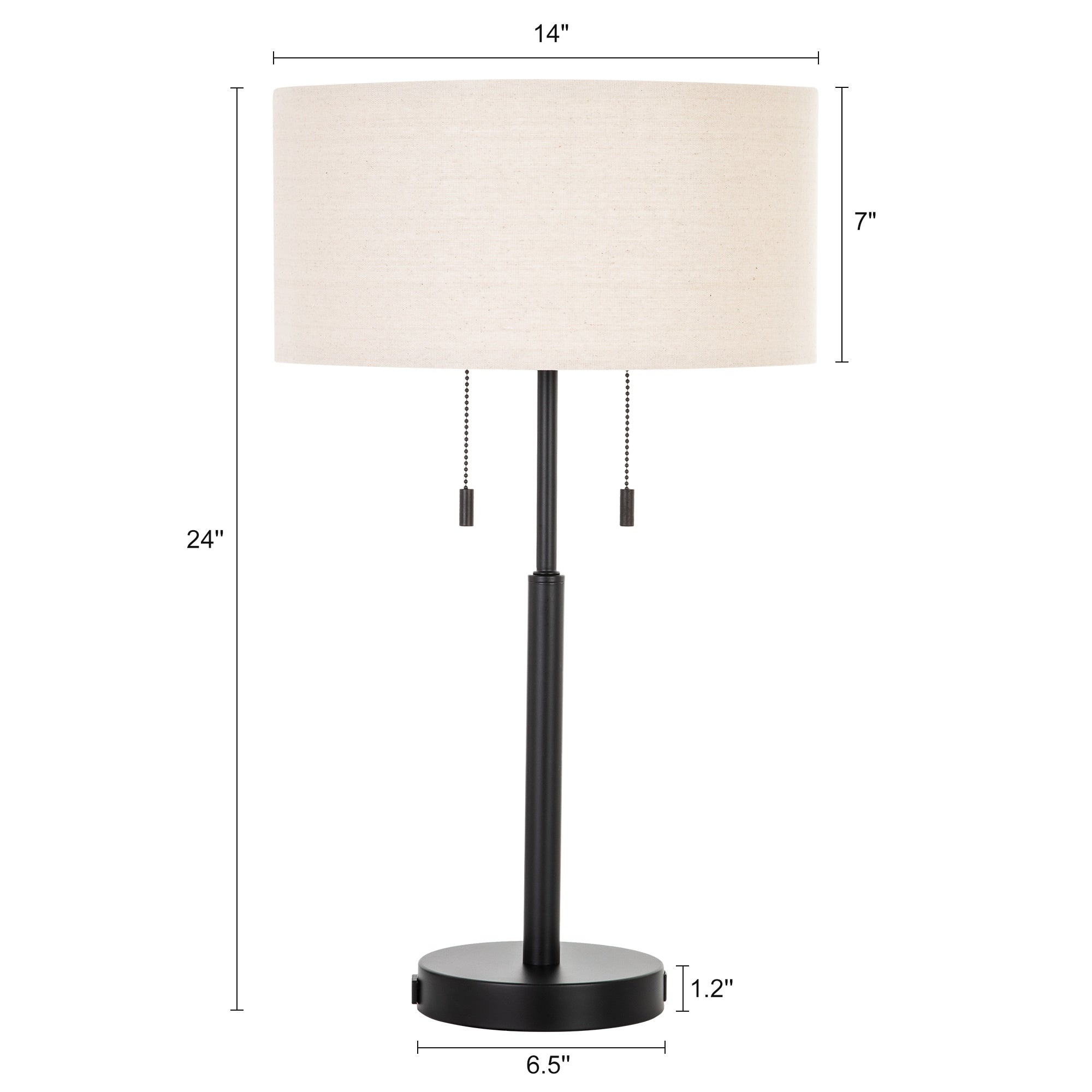 CO-Z 24 Modern Table Lamps with USB Port and AC Outlet, Set of 2 - Set of 2