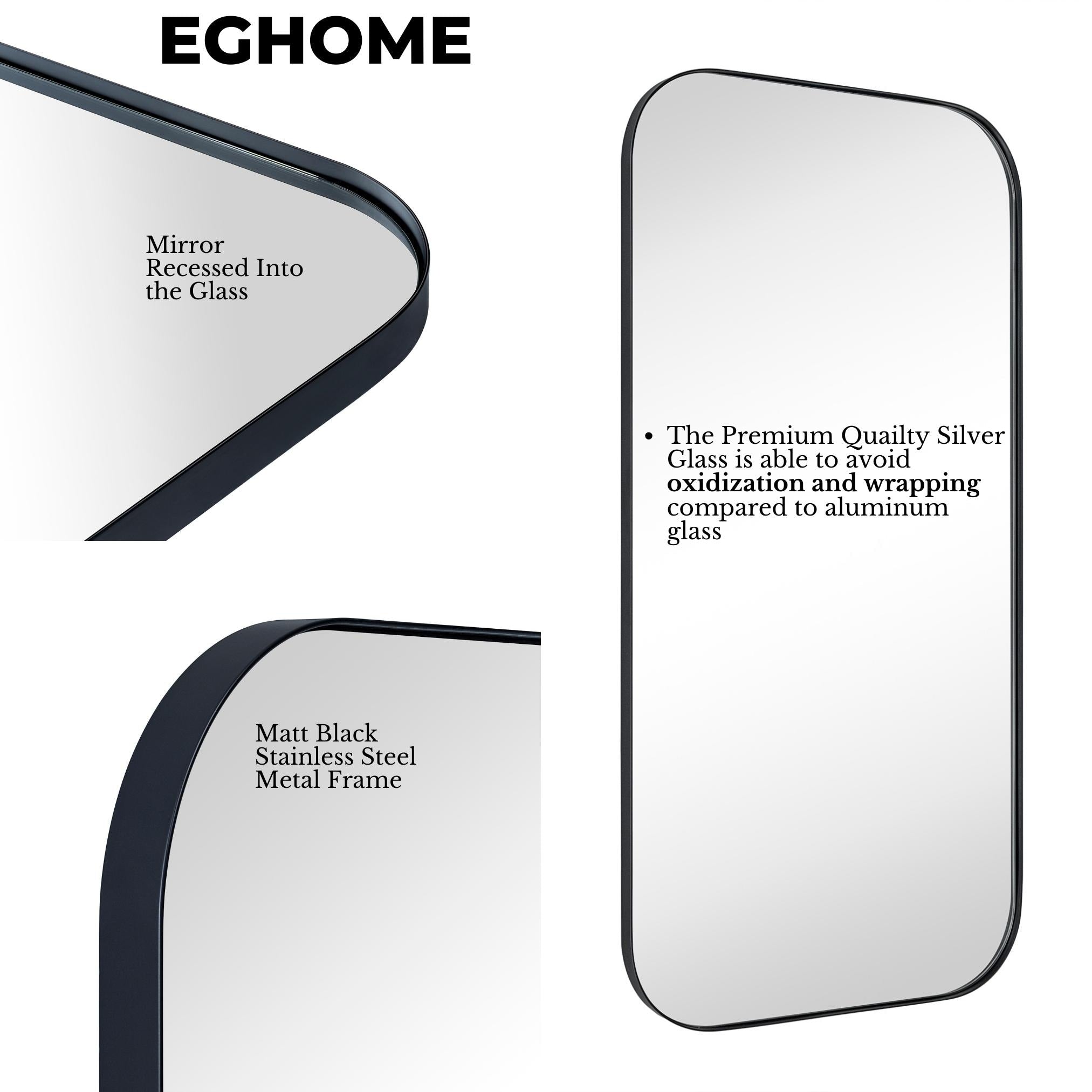 TEHOME Mid-Century Modern Chic Metal Rounded Wall Mirrors