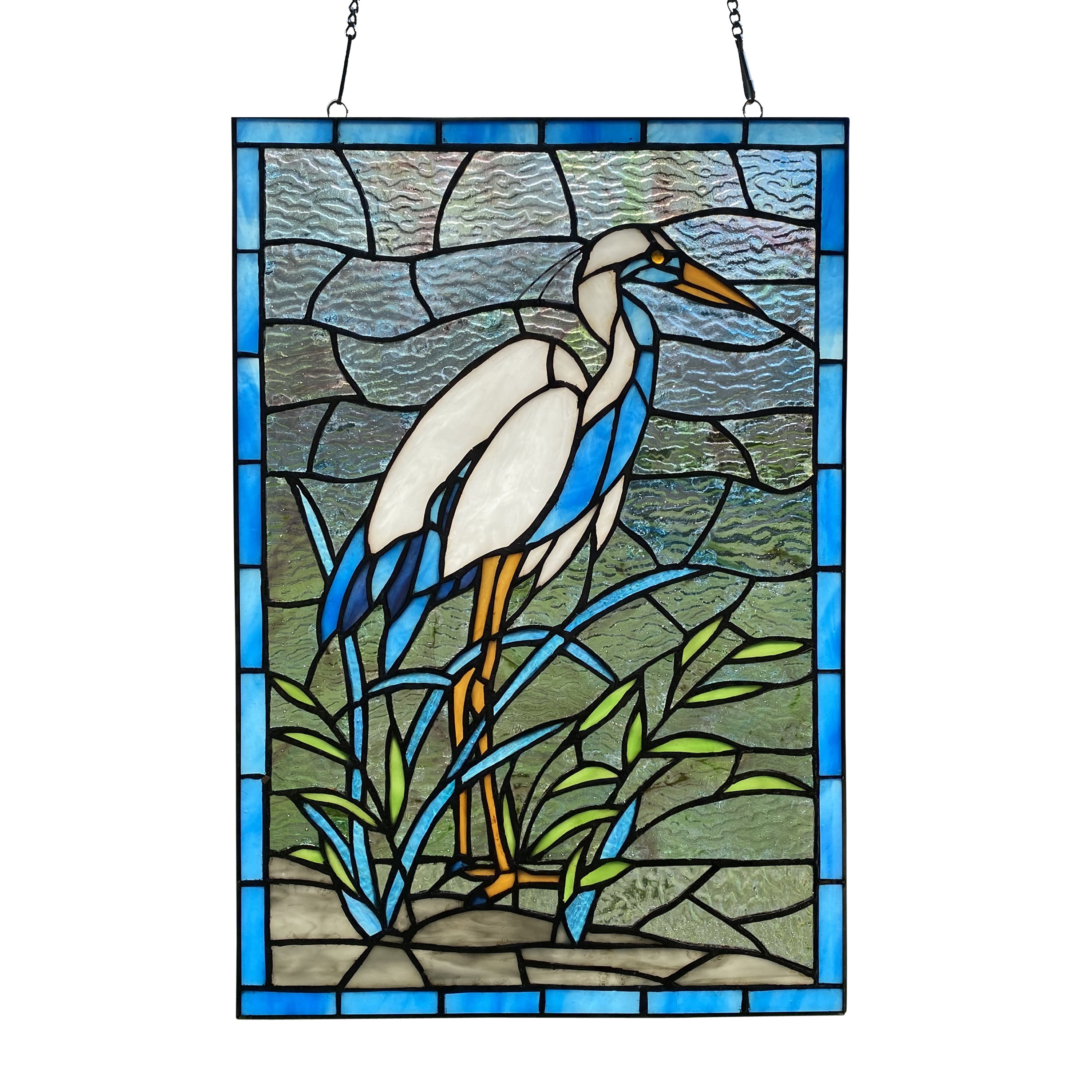 River of Goods River of Goods 18-Inch Majestic Crane Stained Glass Window Panel - 12 x 0.25 x 18