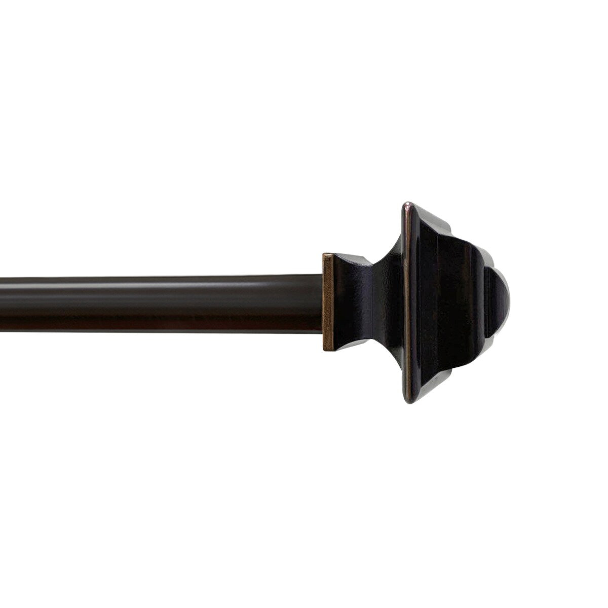 Lumi 5/8 Single Curtain Rod Set Oil Rubbed Bronze- Square finials