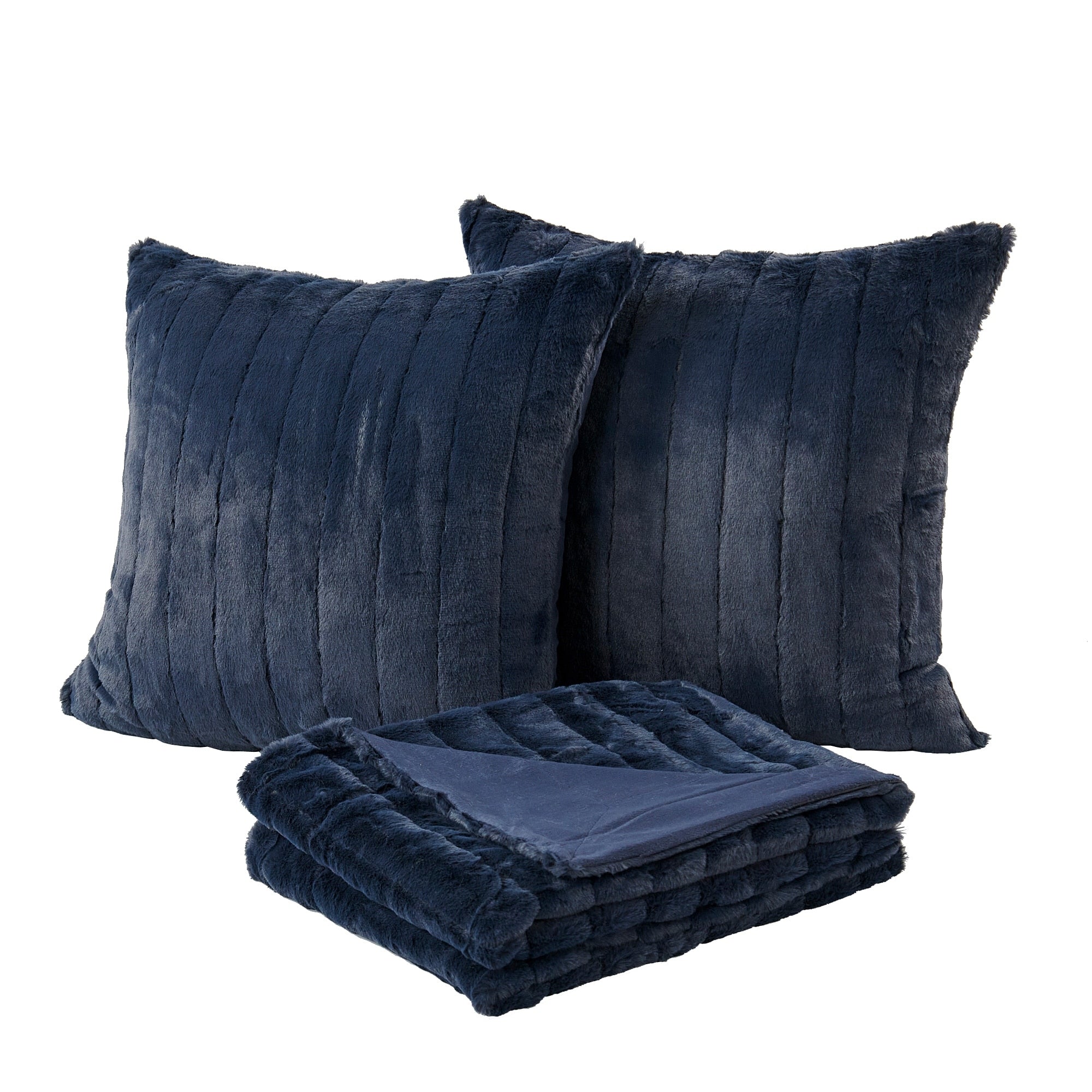 FakeFur Throw & 2 Pillow Shell Combo Set