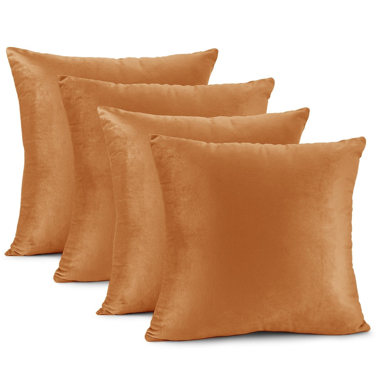 Nestl Solid Microfiber Soft Velvet Throw Pillow Cover (Set of 4)