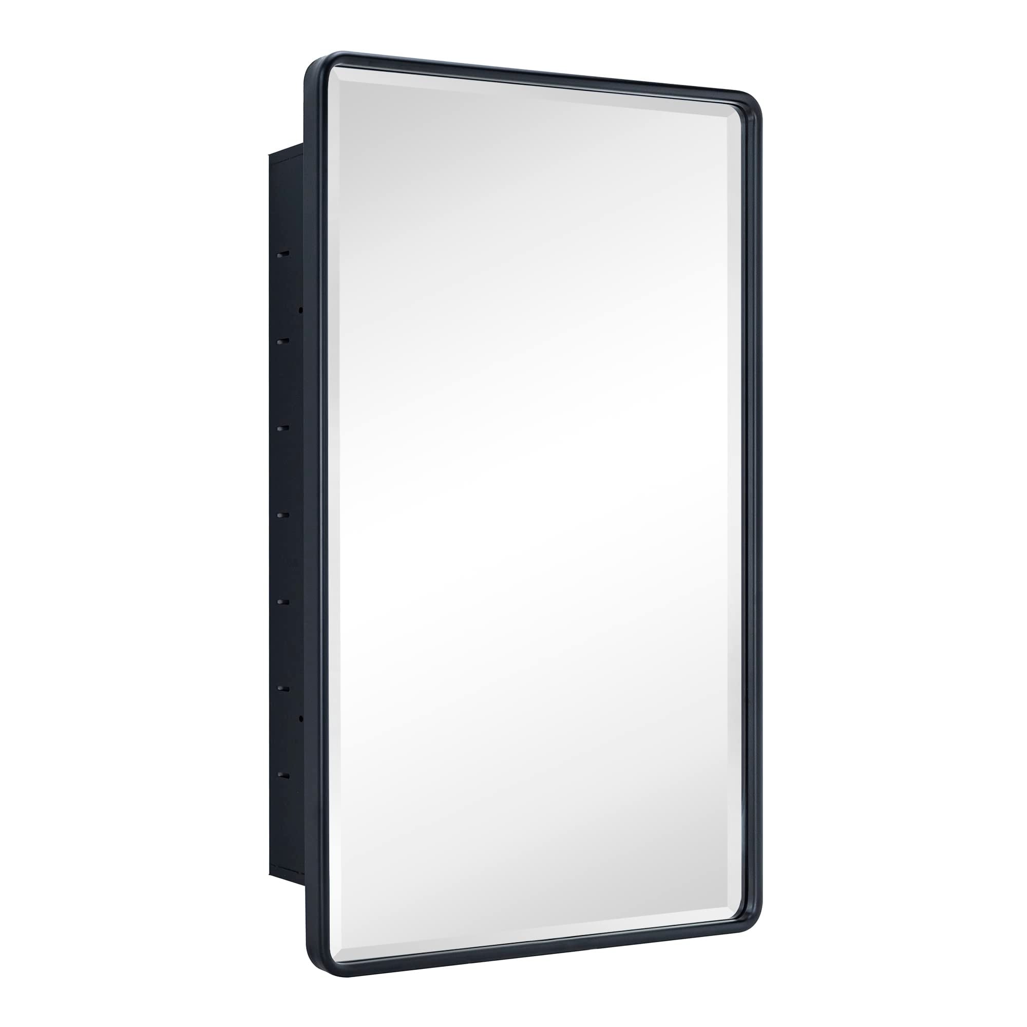 TEHOME Farmhouse Recessed Metal Bathroom Medicine Cabinets with Mirror