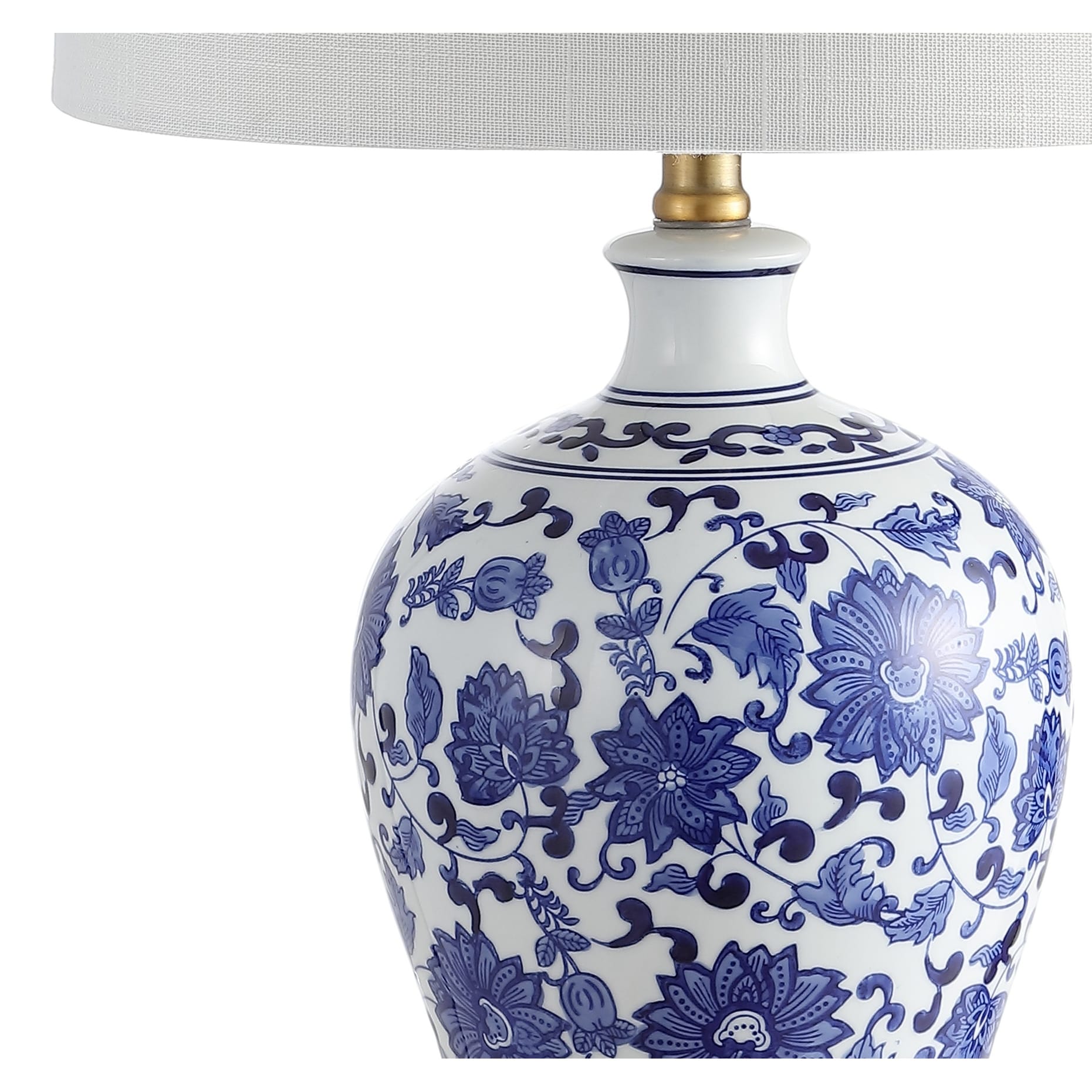 Allen 25.75 Ceramic/Metal LED Table Lamp, Blue/White (Set of 2) by JONATHAN Y