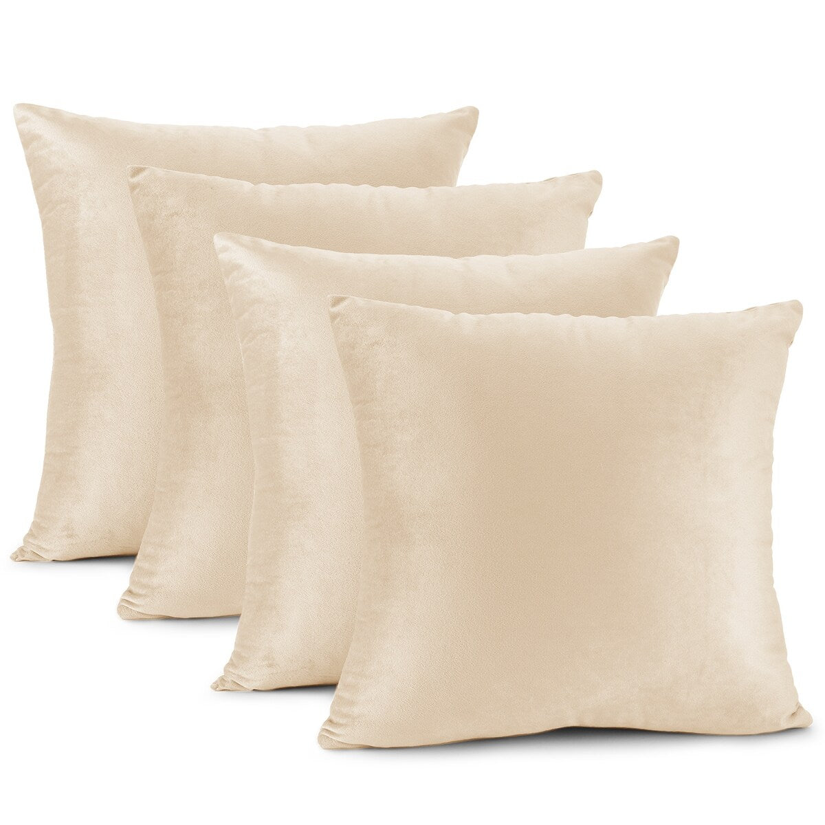 Nestl Solid Microfiber Soft Velvet Throw Pillow Cover (Set of 4)