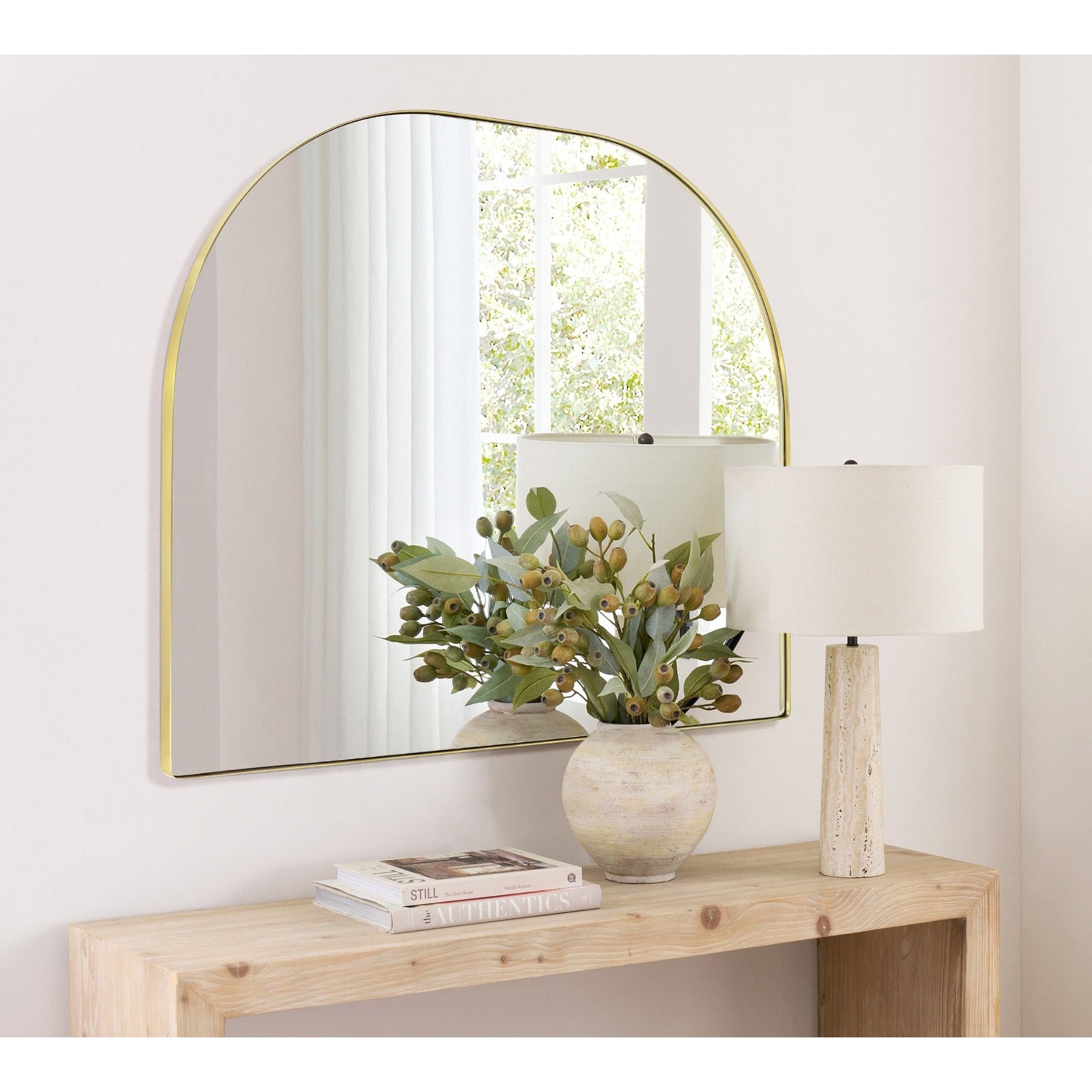 TEHOME Dezerae Large Arch Mirror for Mantel, 40'' W x 32'' H