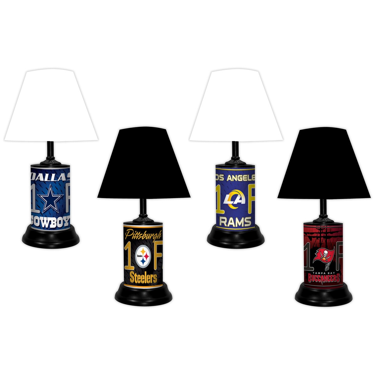 NFL 18-inch Desk/Table Lamp with Shade, #1 Fan with Team Logo, Dallas Cowboys - 18x10x10