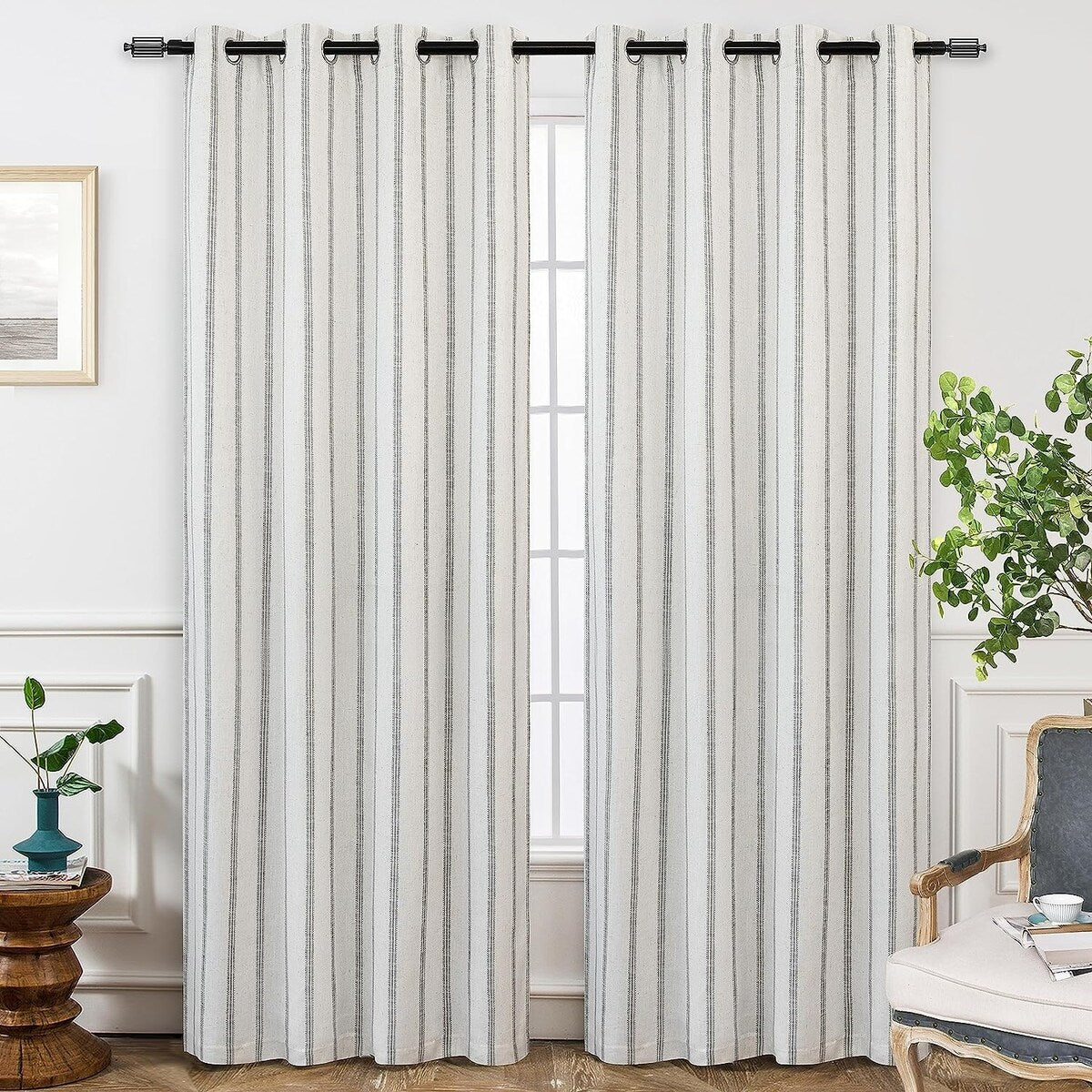 DriftAway Farmhouse Linen Blend Blackout Curtains