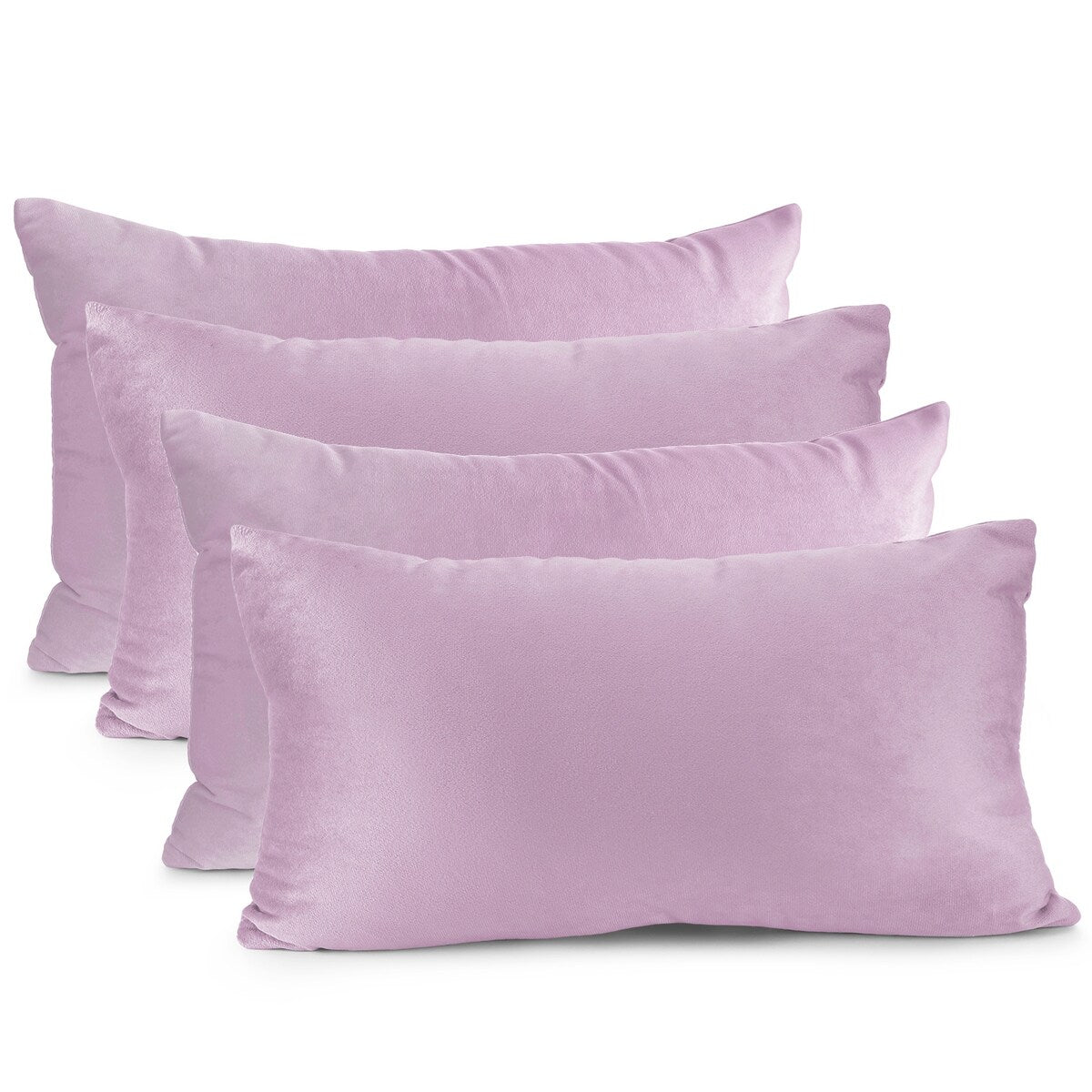 Nestl Solid Microfiber Soft Velvet Throw Pillow Cover (Set of 4)