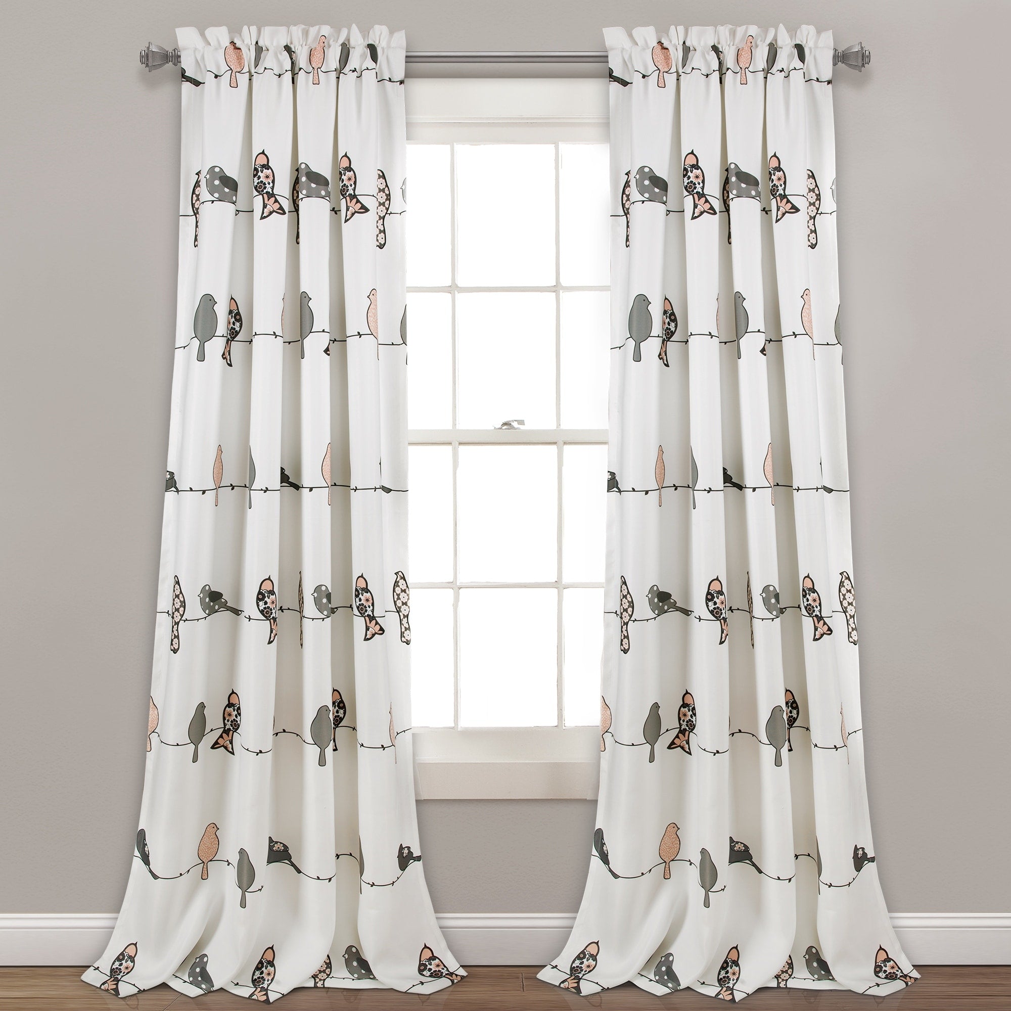 Lush Decor Rowley Birds Room Darkening Curtain Panel Pair