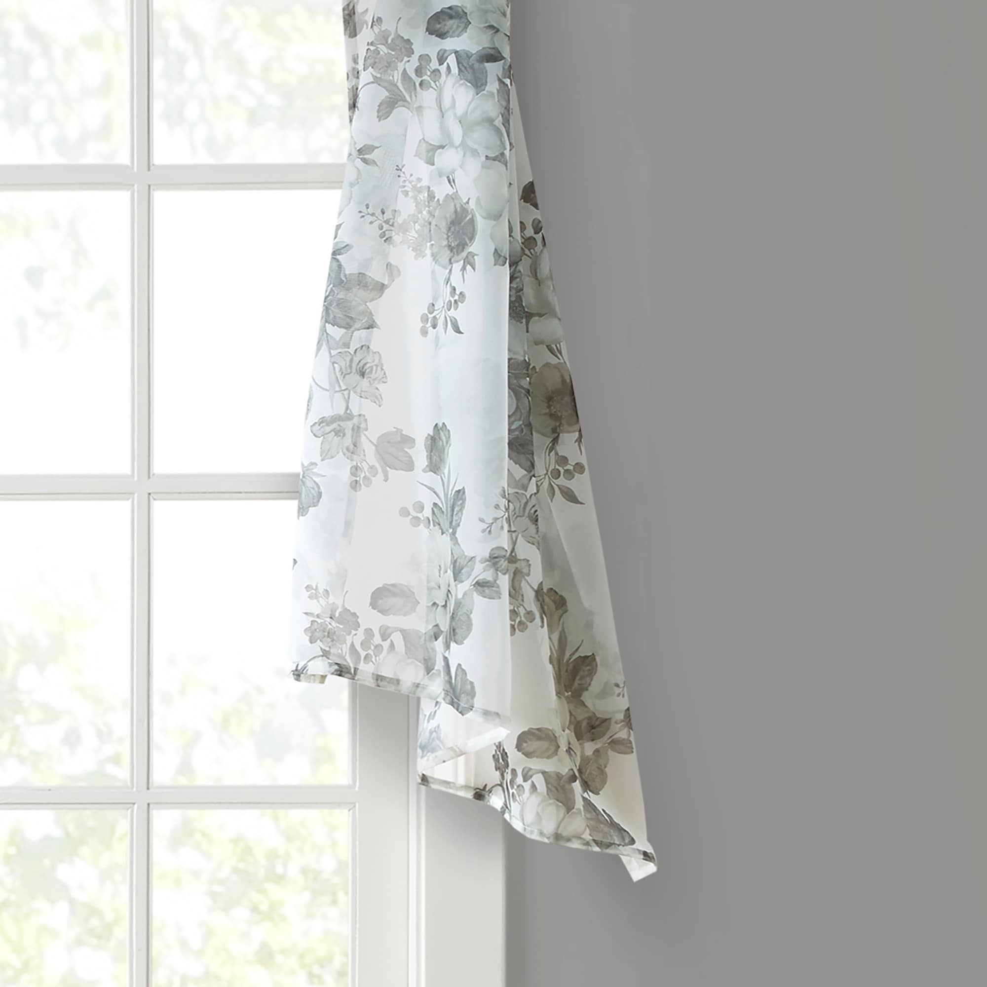 Madison Park Abelia Printed Floral Voile Sheer Scarf