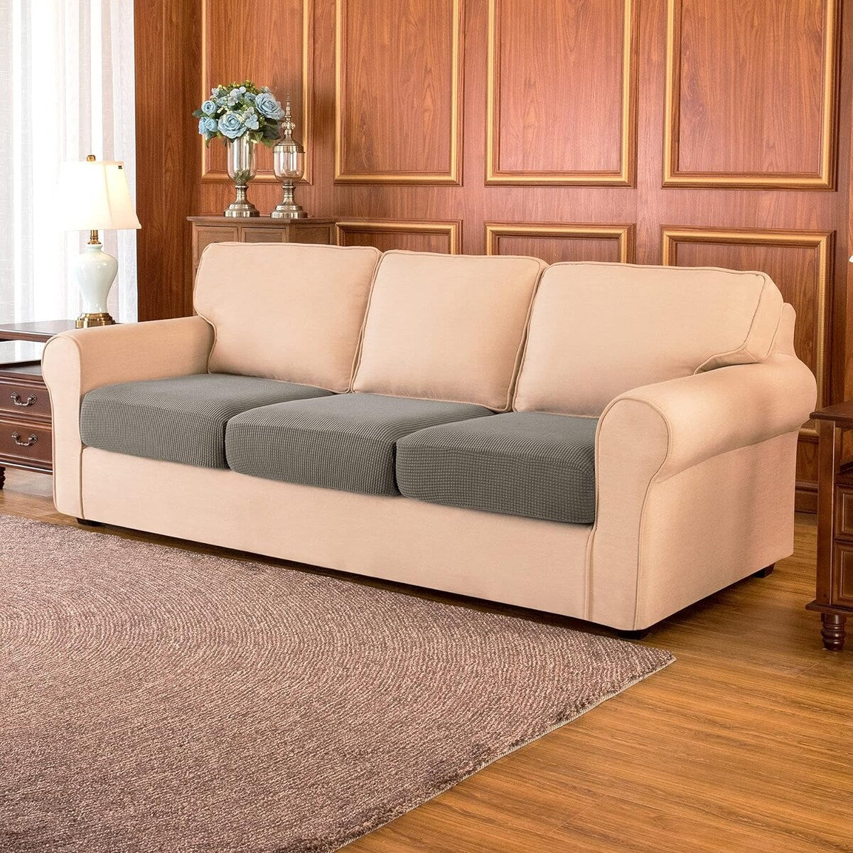 Subrtex 3-Piece Stretch Separate Sofa Cushion Cover Elastic Slipcover