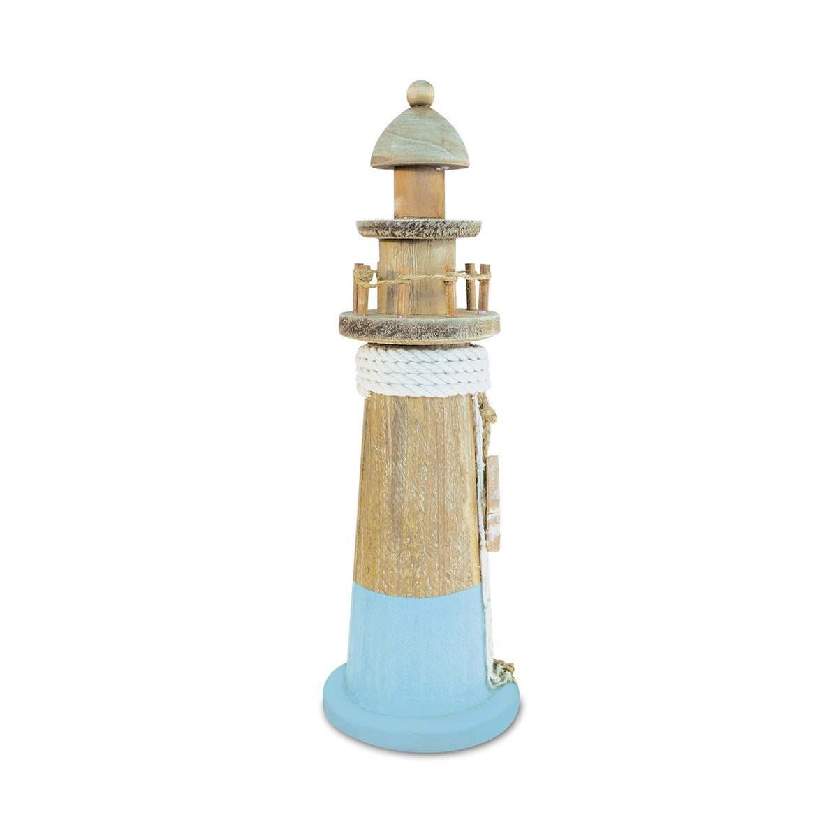 Puzzled Inc Evian Lighthouse Wooden Handcrafted Nautical Decor - 3.75 x 3.75 x 12.25 inches