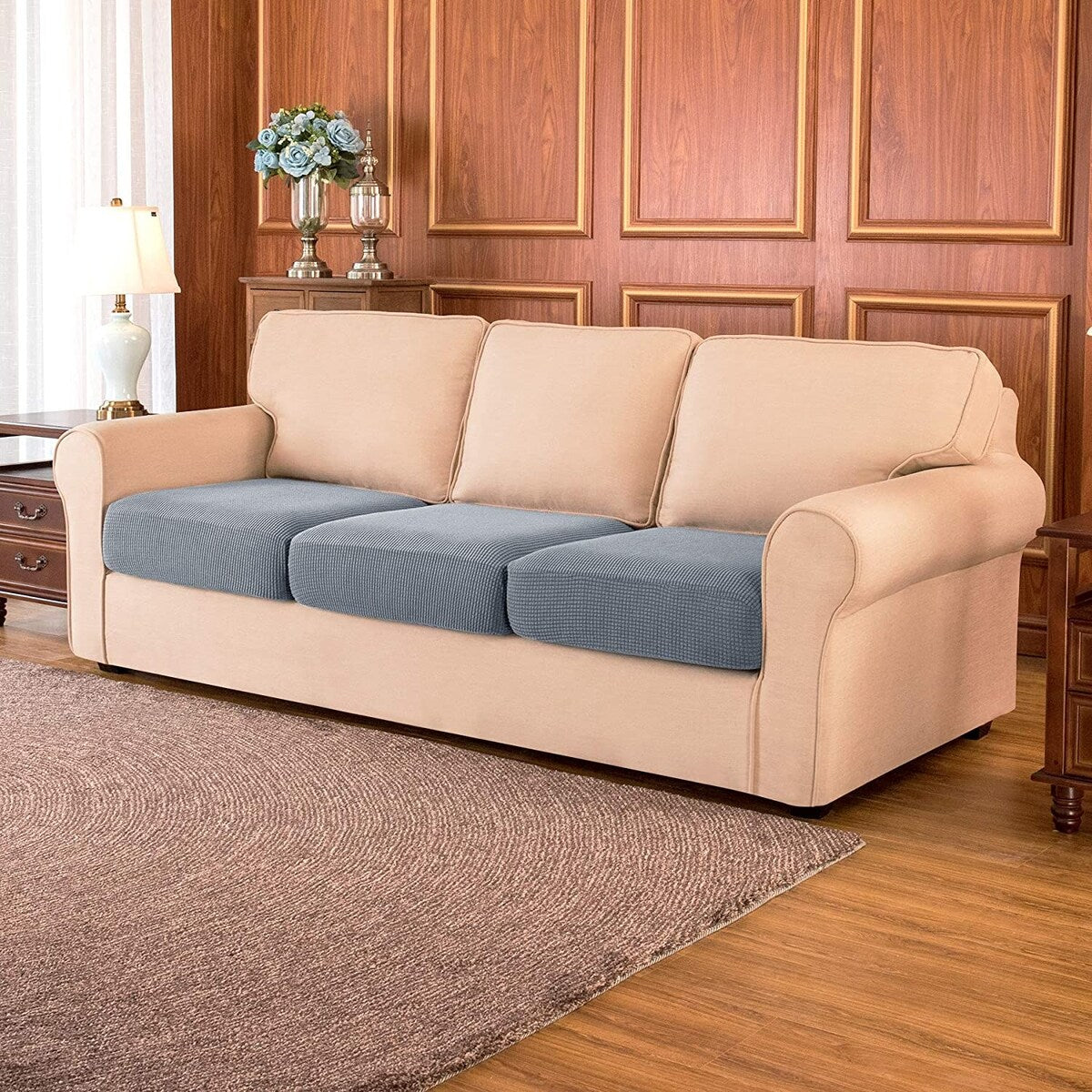 Subrtex 3-Piece Stretch Separate Sofa Cushion Cover Elastic Slipcover