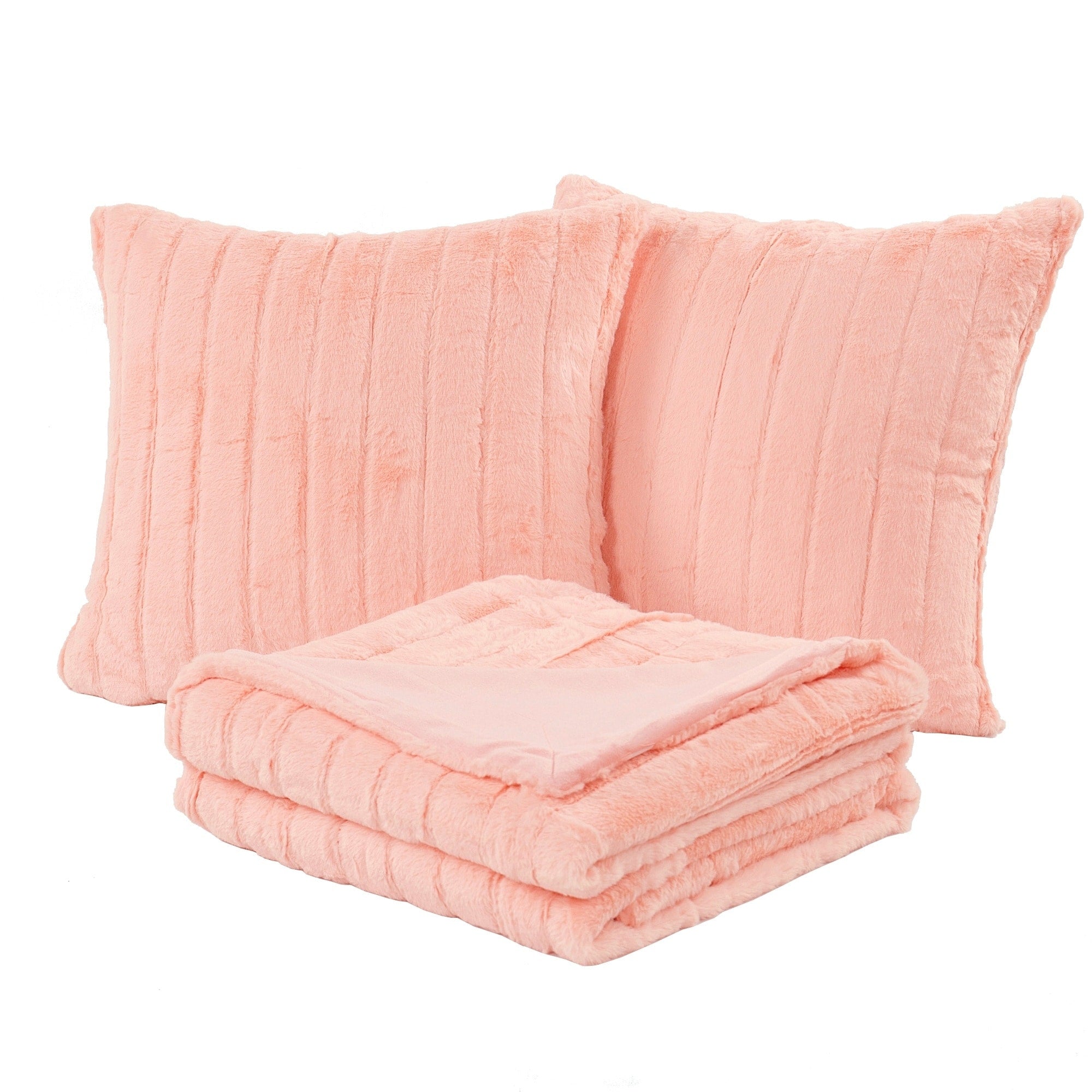 FakeFur Throw & 2 Pillow Shell Combo Set