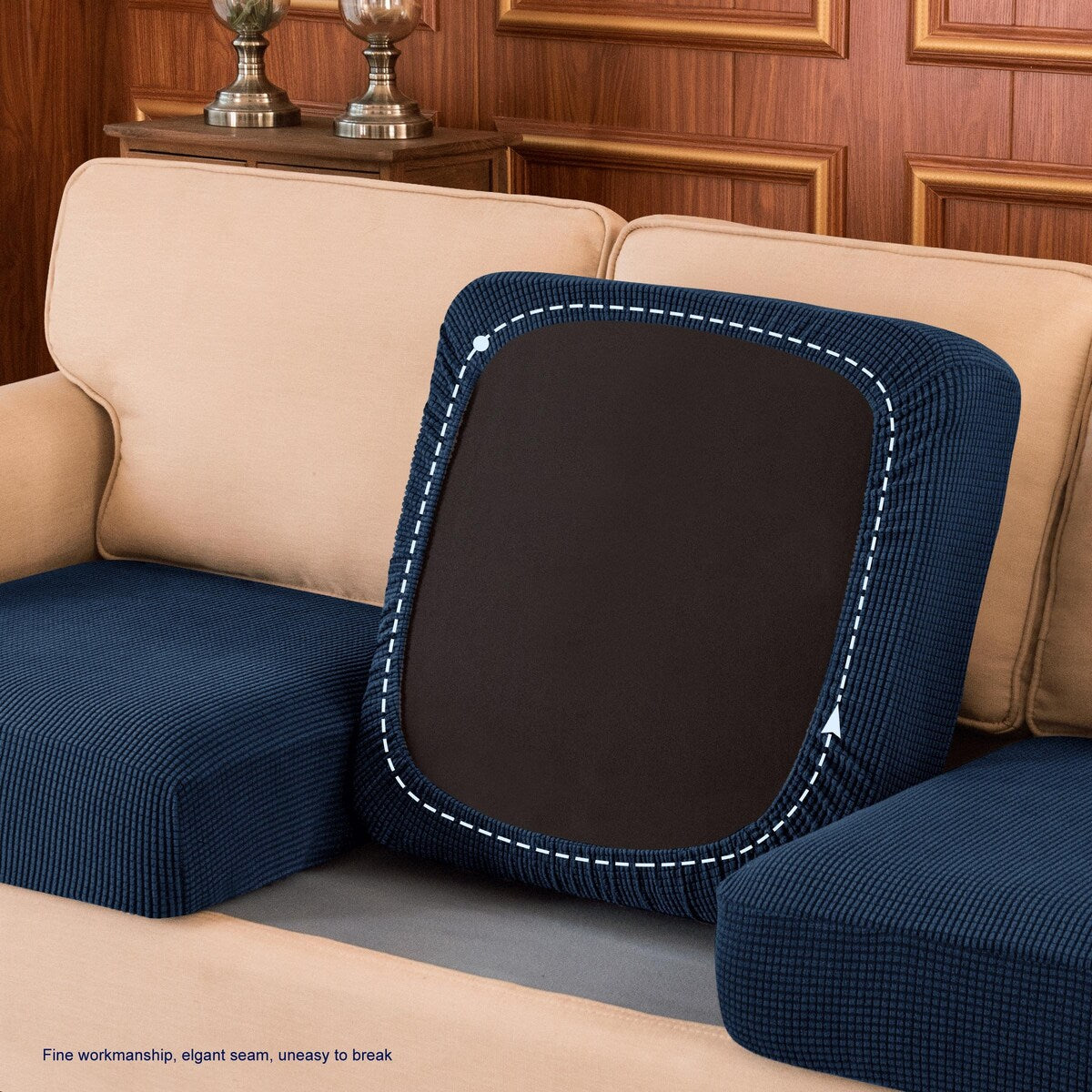 Subrtex 3-Piece Stretch Separate Sofa Cushion Cover Elastic Slipcover