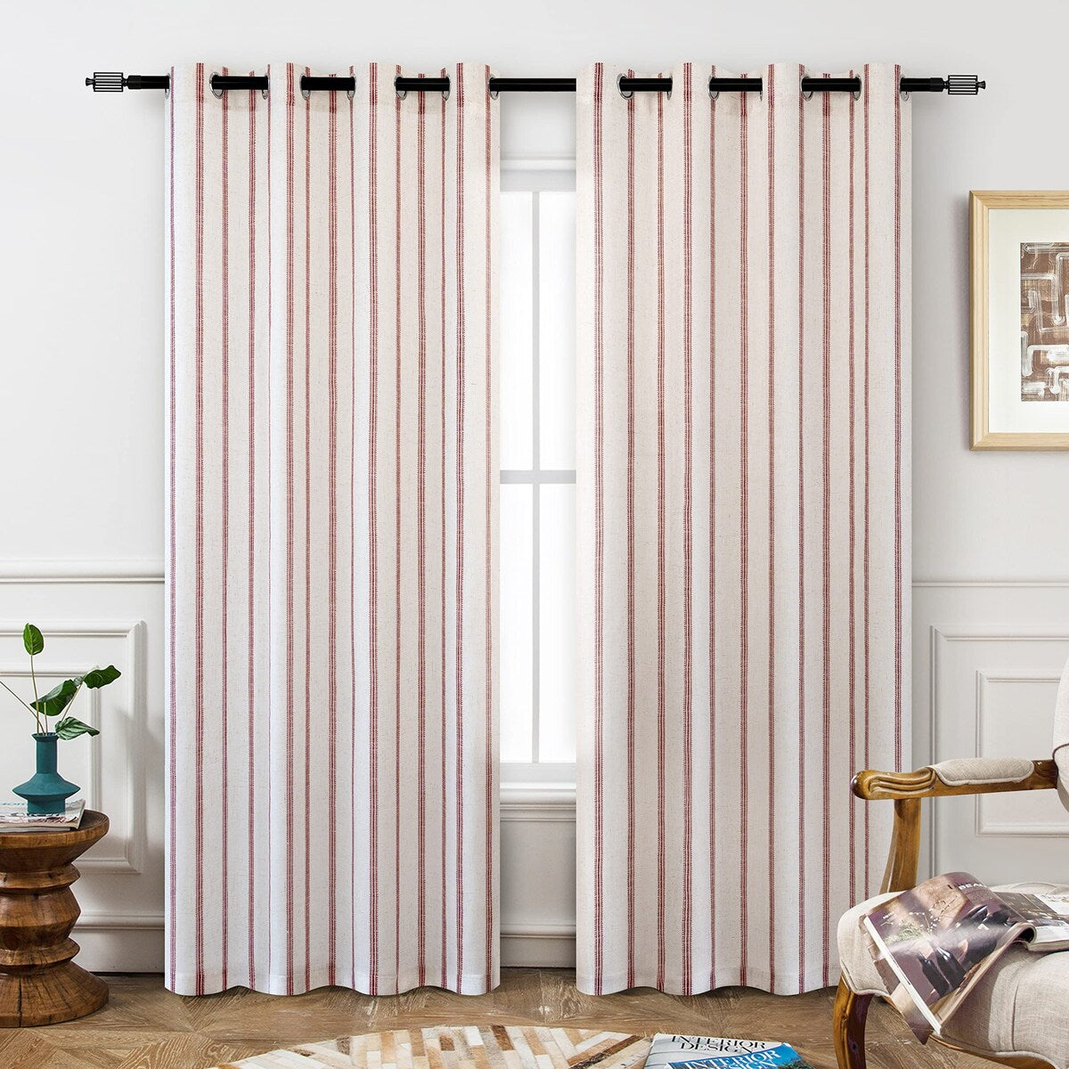 DriftAway Farmhouse Linen Blend Blackout Curtains