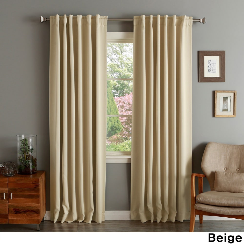 Aurora Home Solid Thermal Insulated 108-inch Blackout Curtain Panel Pair - 52 X 108 - 52 X 108