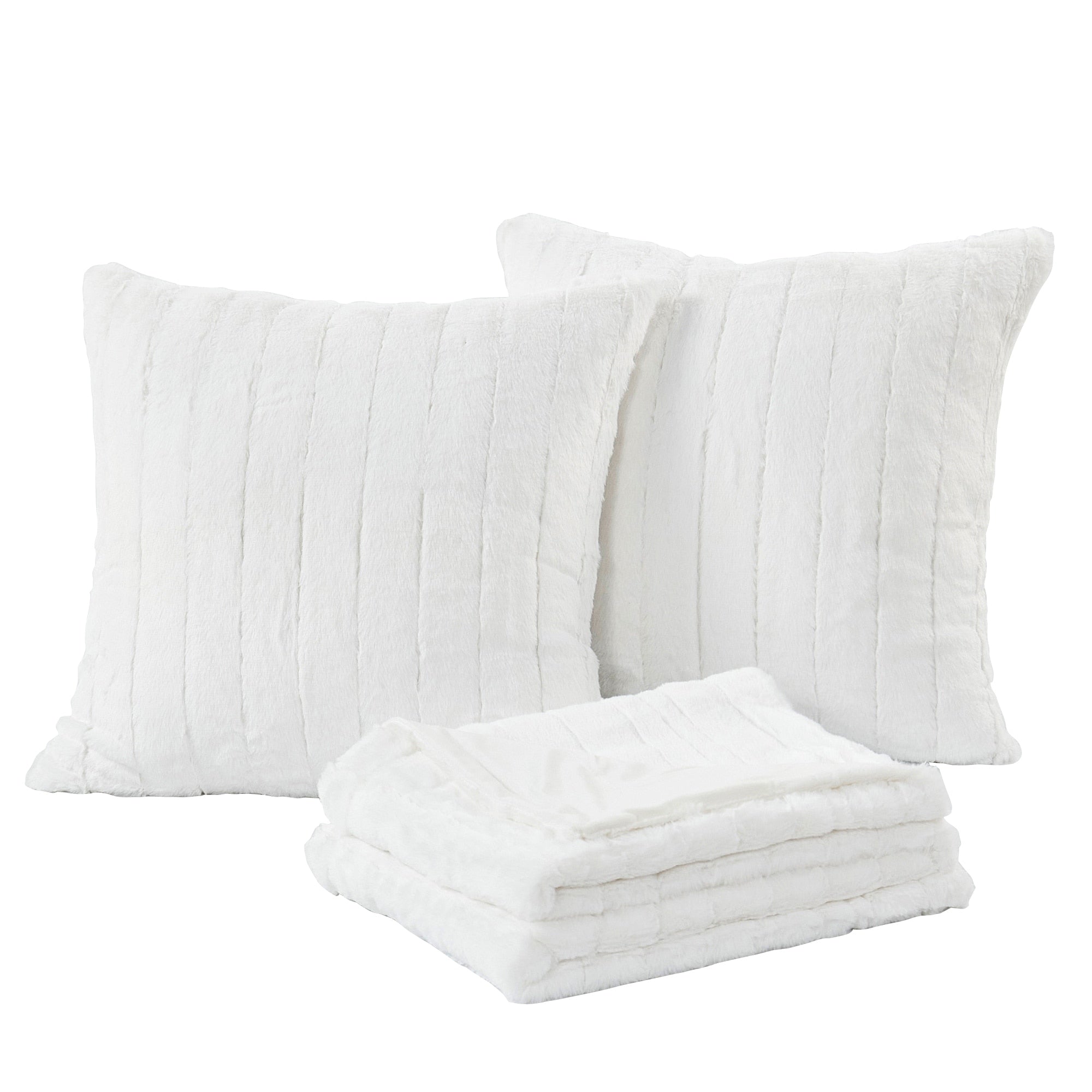 FakeFur Throw & 2 Pillow Shell Combo Set